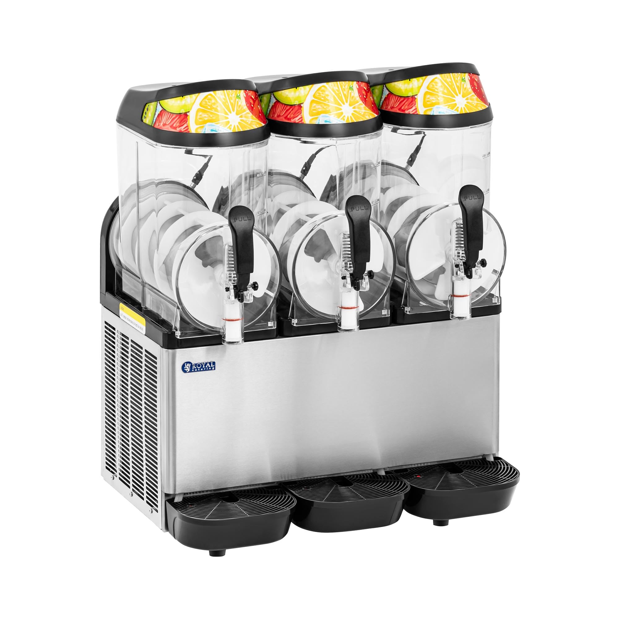 Royal Catering RCSL 3/12A Slush-Maschine mit Beleuchtung 960 W 3 x 14 l digitales Bedienfeld Slush-Eismaschine Slushy Maker Slush Ice Maschine