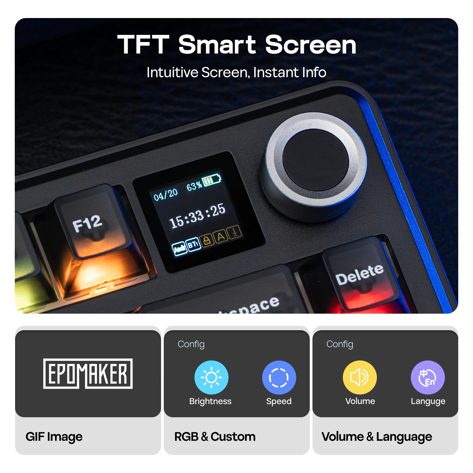 Amazon | EPOMAKER X Aula F75 MAX ワイヤレスメカニカルキーボードTFT