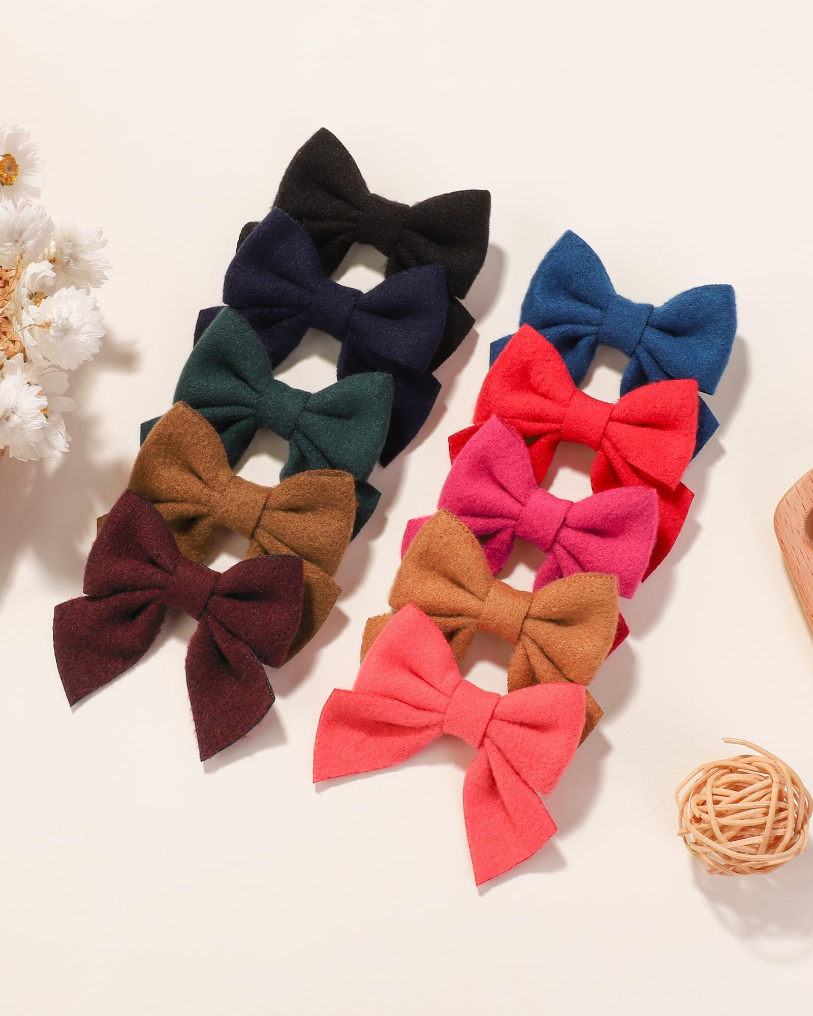 40 unidades de 2.8 pulgadas para bebés y niñas, lazos de cocodrilo, accesorios para el cabello de lana, accesorios para niñas pequeñas, adolescentes y niños