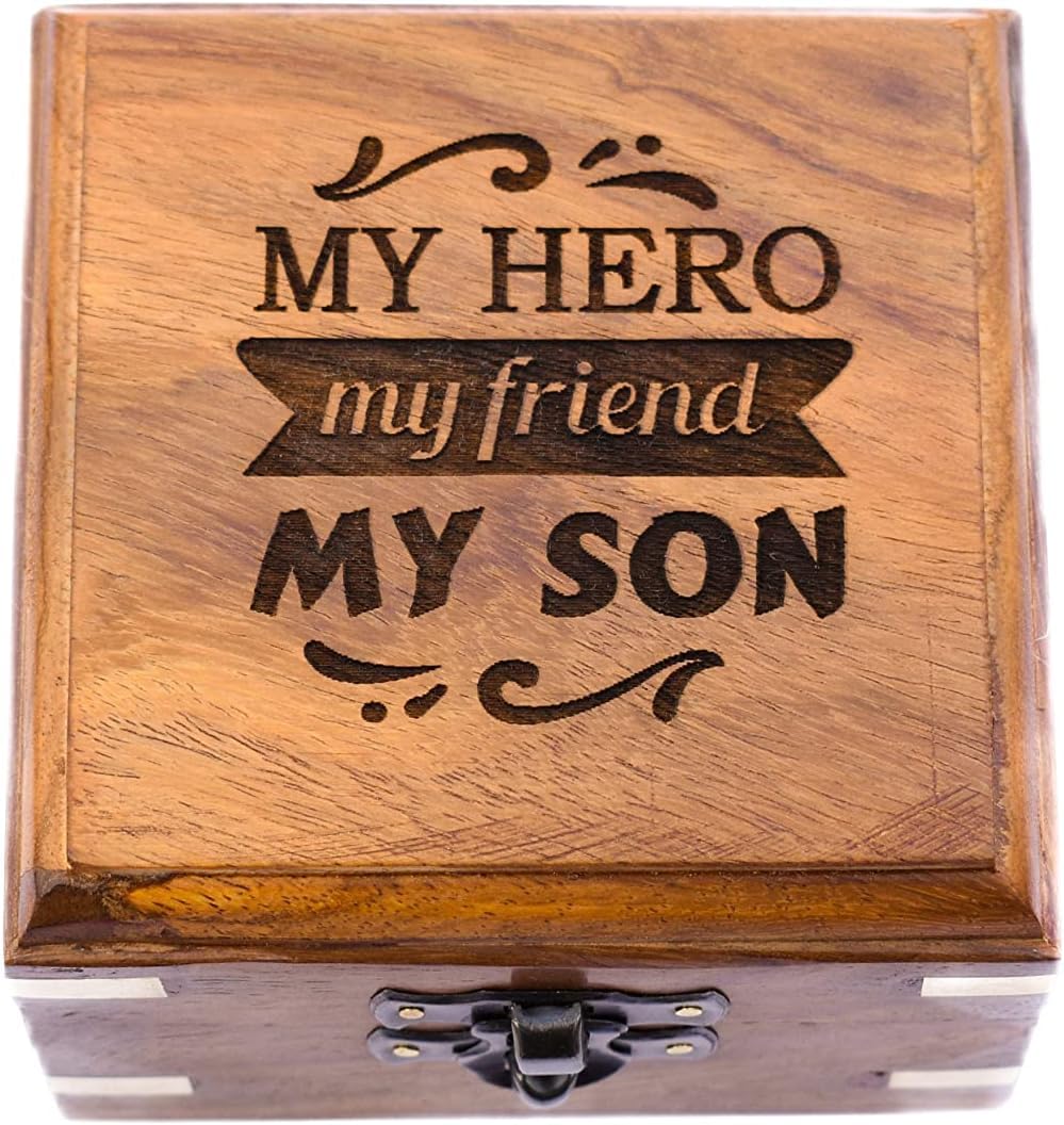 Brújula de regalo para hijo con funda de cuero, regalos de mamá a hijo, regalos para mi hijo, regalo de madre a hijo, ideal para el día de graduación, cumpleaños de hijo o confirmación