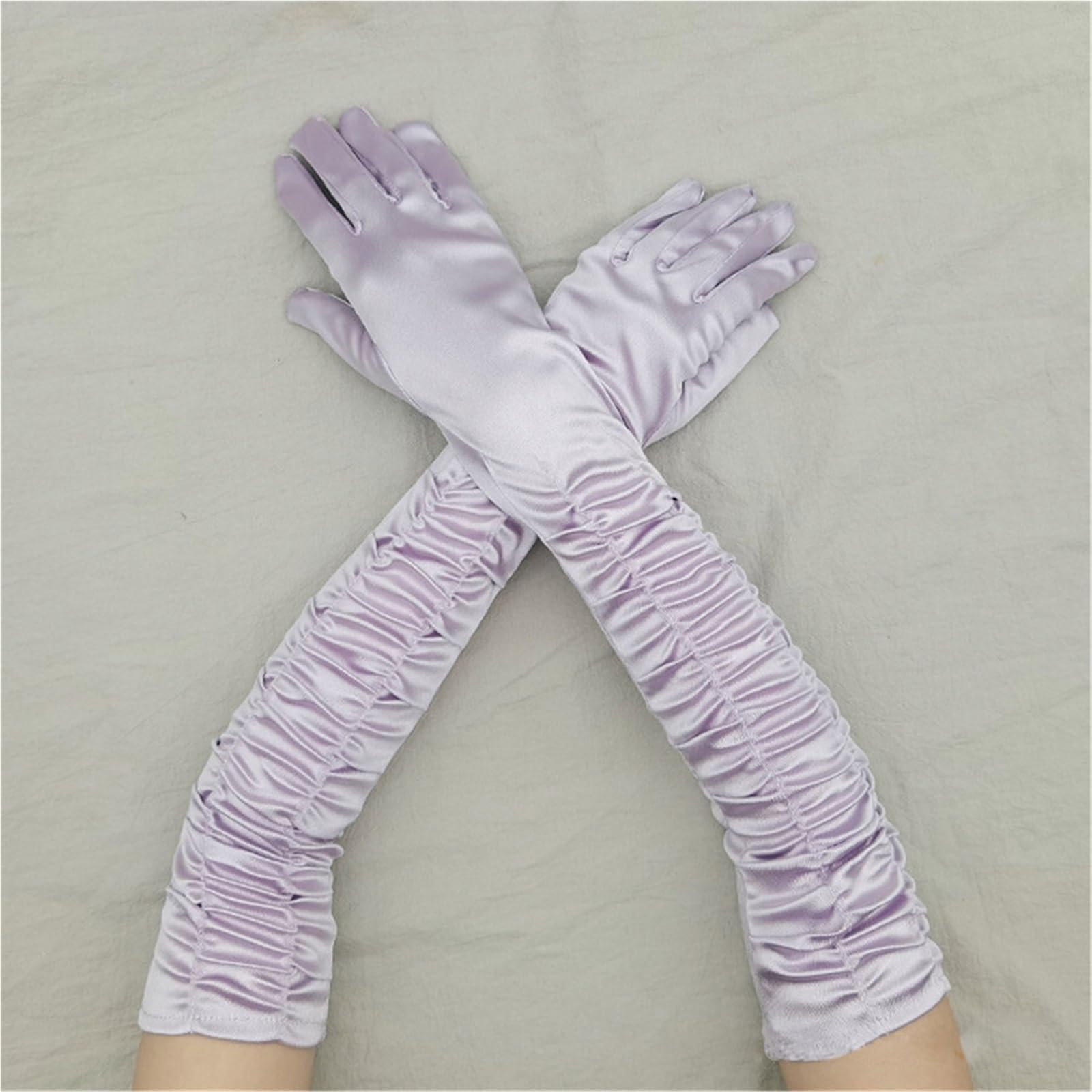 Guanti da cerimonia donna lunghi e solidi in raso, morbidi multicolori, performance di danza, elasticità, stile retrò Per Le Donne