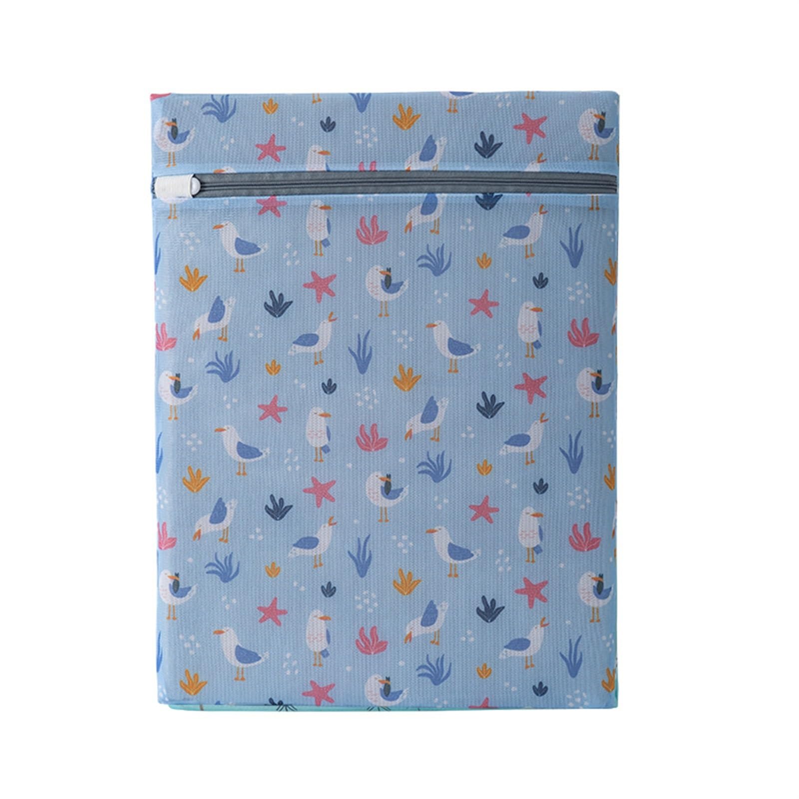 Laundry Bag 2pcs Colorful Polyester Printing Laundry Bags Underwear Bra Washing Machine Bag Mesh Travel Organizer Wash Folding Basket(L 50-60cm-04)