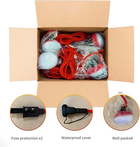 Miniatura 9 de Cadena de luces LED de construcción de 200 pies, 200 W, 20000 lm, grado industrial, mejor para sitios de construcción, renovación, minas, cuevas,