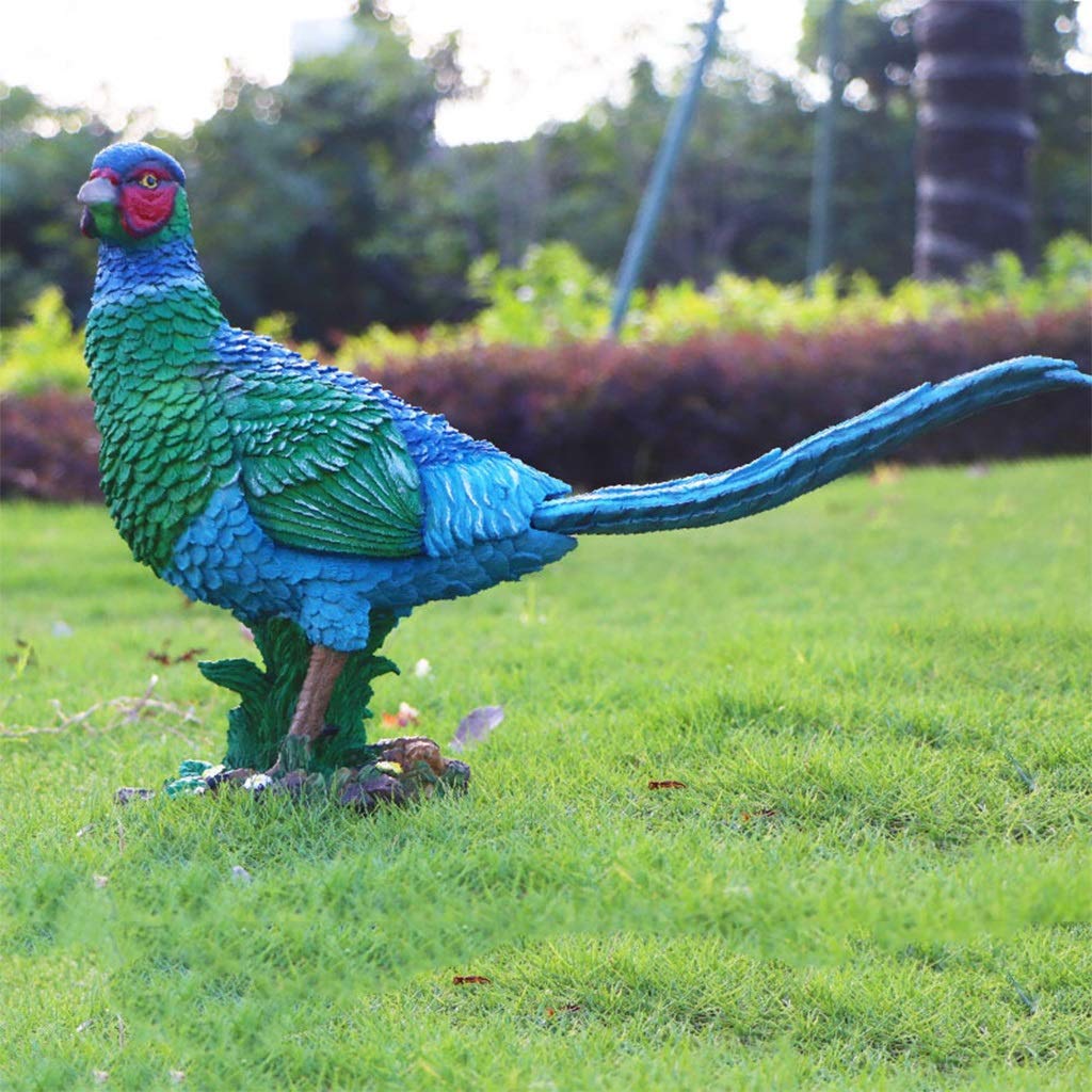 MNUvxzaewf Garden Statues Outdoor Decor Balcony Figurine Simulation Pheasant Sculpture Animal Resin Crafts(47 * 16 * 33cm)