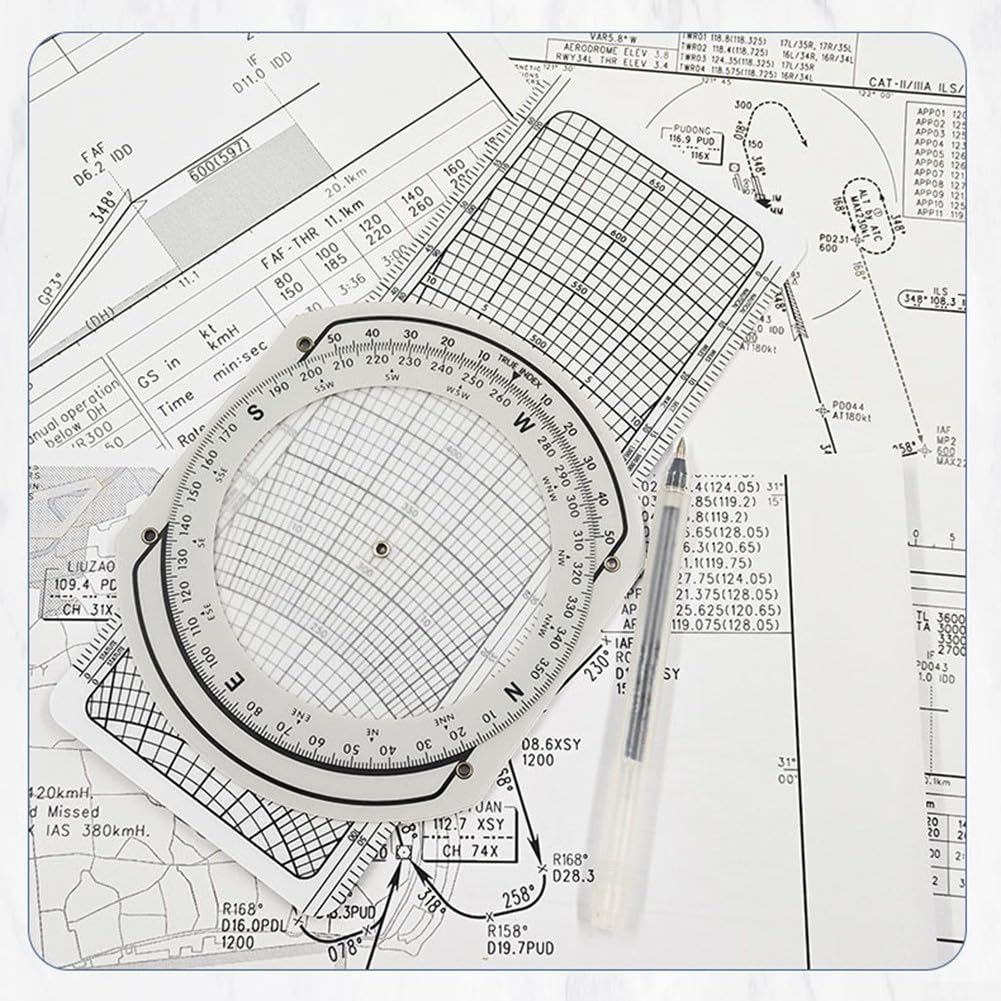Aviation Plotter Flight Ruler, Flight Computer Aviation Plotter Slide Rule, Plotter Circular Slide Rule, Mile Navigation Plotter