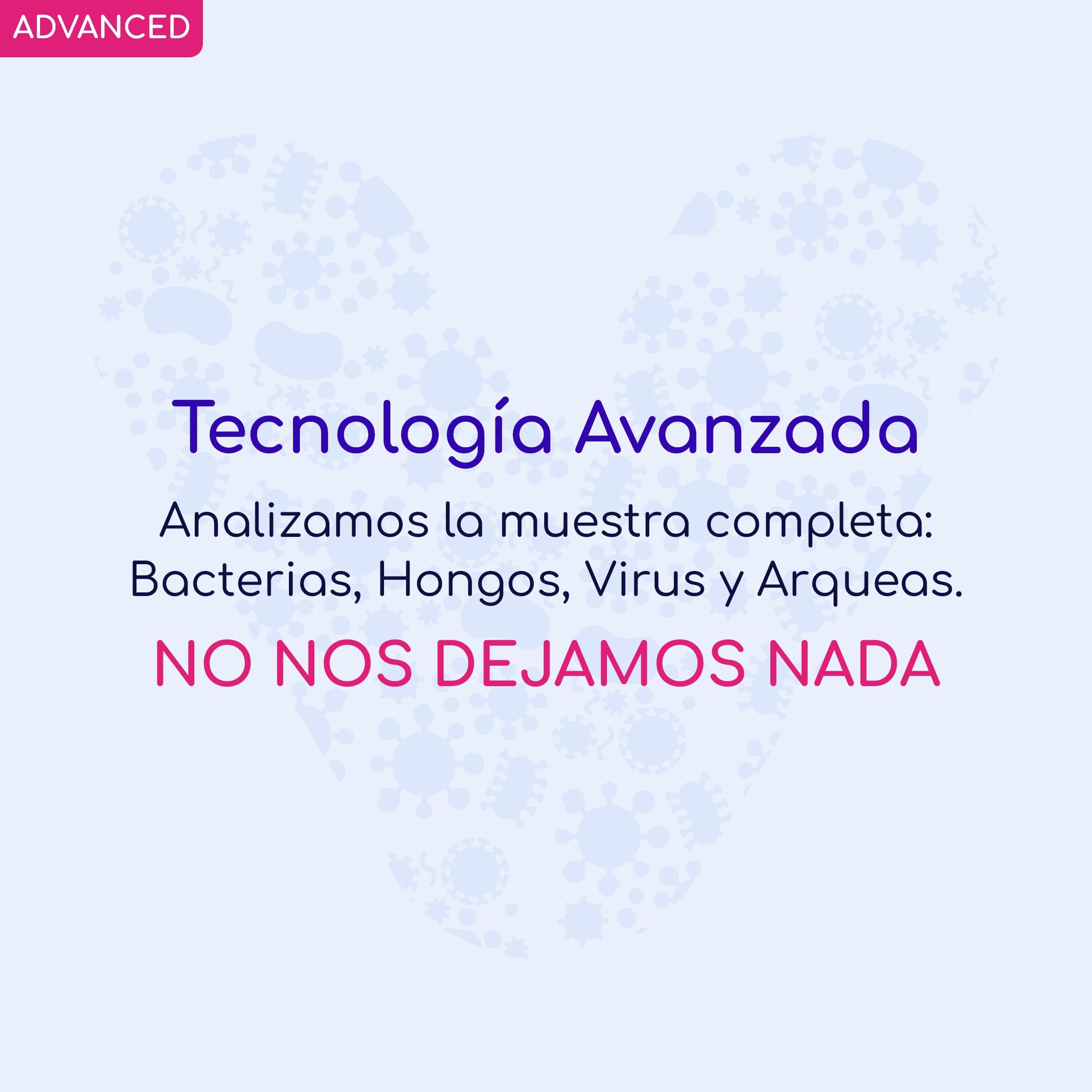 Advanced - Test de Microbioma Intestinal: Análisis de Digestión, Hormonas, Intolerancia a Histamina | 45+ Informes Personalizados