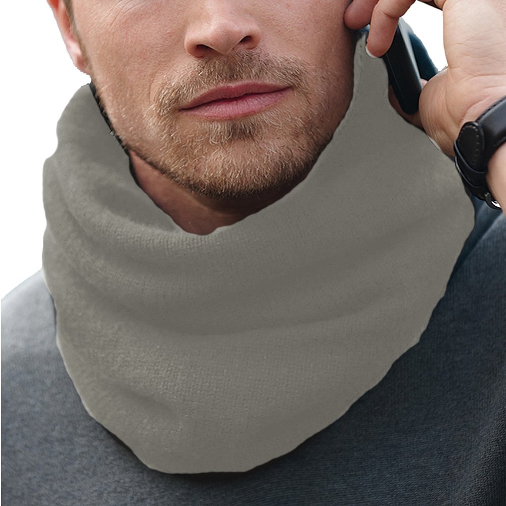 Parisbonbon Men's 100% Cashmere Fashion Neck Warmer Color Gray One Size