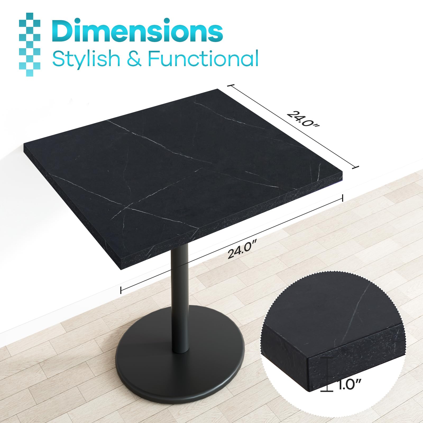 Kaboon Universal Table Top 24 x 24 inches Squre Pack of 2, Reversible Melamine Countertop Only, Home or Commercial Indoor Use,1 inch Thick, Cloud Atlas