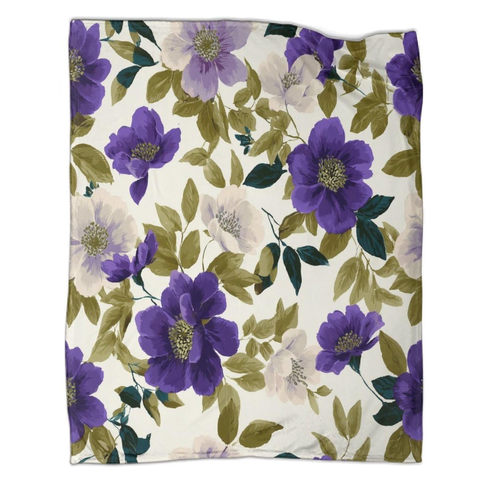 Kaiyun Style Small Flowers, Purple, Violet Blanket, Perfect Sofa Bed Cover 50X60inch(127X152cm),Soft And Comfortable To The Touch,Suitable For Keeping The Whole Family Warm
