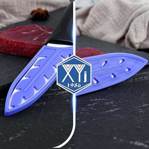 Vista 256 de XYJ Juego de 2 fundas de cuchillo de seguridad para cuchillos, protector de borde, funda universal para cuchillos, chef, cuchillo de cerámica