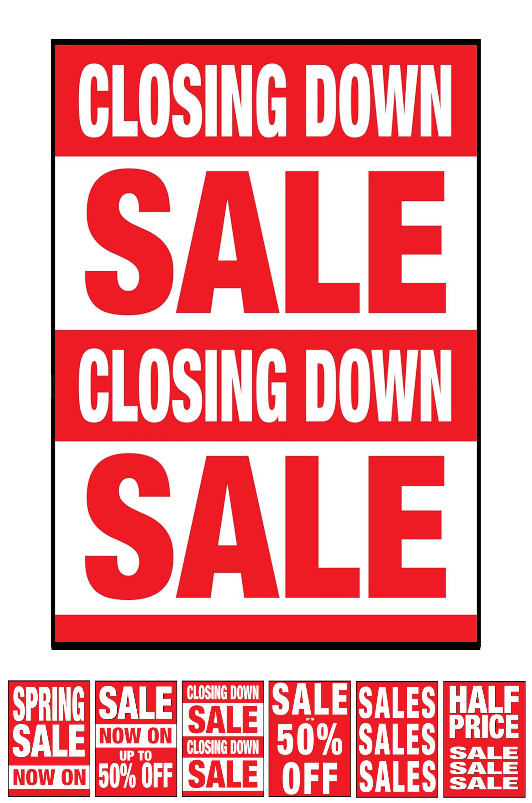 PCL Media ltd Printed Closing Down Sale Posters Window Sign Size A3 Shop Display Window Banner