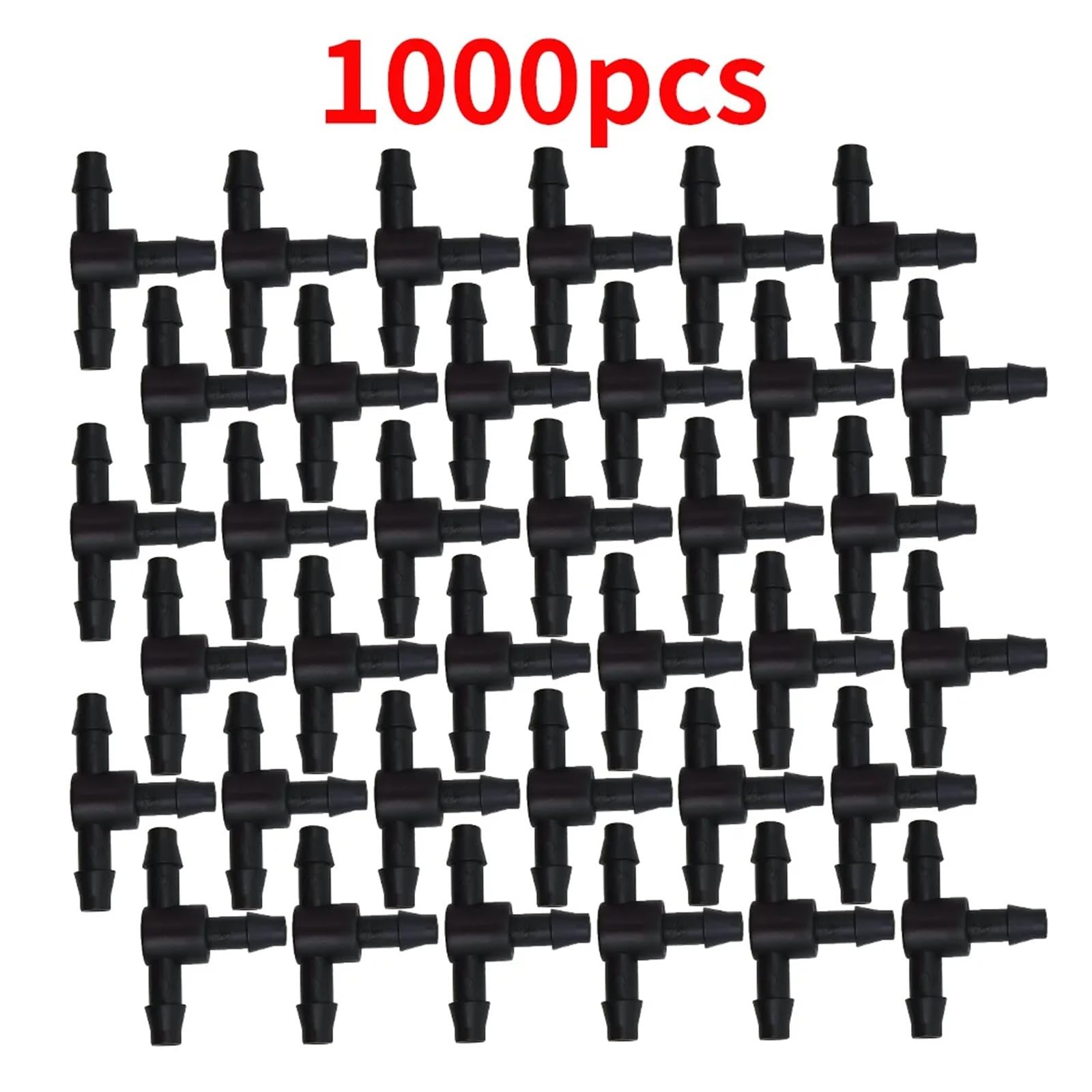 50 STÜCKE/100 STÜCKE/100 0 STÜCKE 3-Wege-T-Stück aus Kunststoff mit Widerhaken for 4/7-mm-Schläuche, Bewässerungsrohr, Schlauchkupplungen, Mikro-Tropfbewässerung, Gartengeräte(1000PCS)