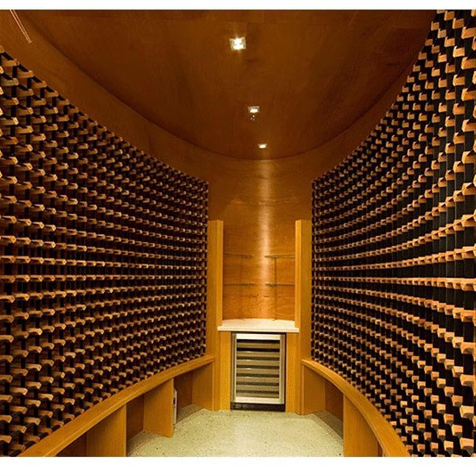Soporte de madera para almacenamiento de vino doméstico y comercial con soporte de vino de mesa, ideal para bodega o tienda, capacidad para 7 botellas