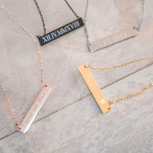 Miniatura 4 de Tina&Co Custom Name Necklace Personalized Bar Name Necklace Engraved Gold Plated Name Necklace Personalized with Names for Mom Bridesmaid Wedding