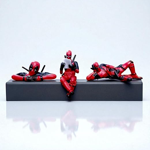 YOURKARTS.COM PVC Action Figure Set of 3 – Desk Display for Office & Car Dashboard Decoration – Red Suit Edition Premium Detailing | car...