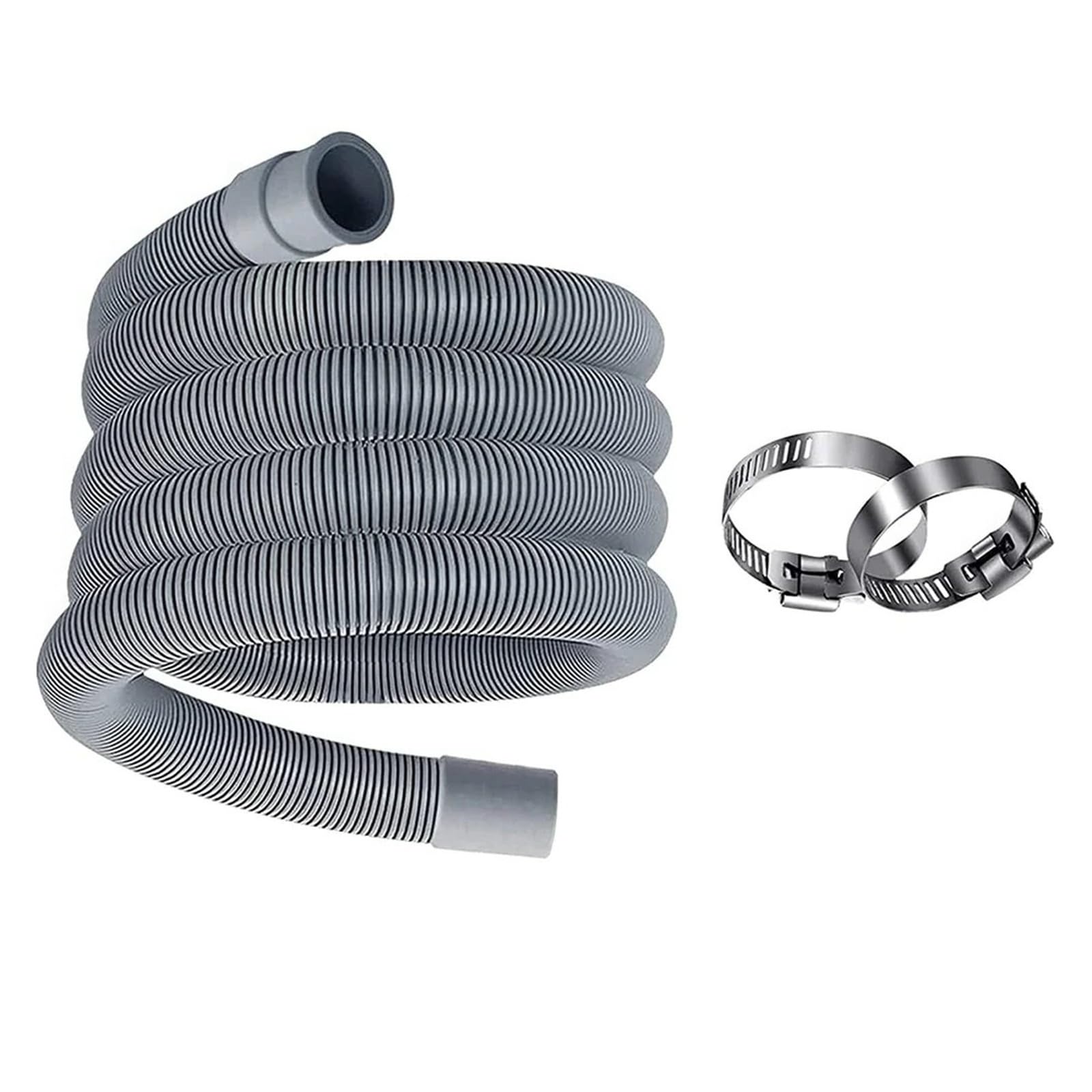 1/1,5/2M Waschmaschine Spülmaschine Ablauf Abfall Schlauch Verlängerung Rohr Mit Halterung Set Waschmaschine Ablauf Schlauch(2m)