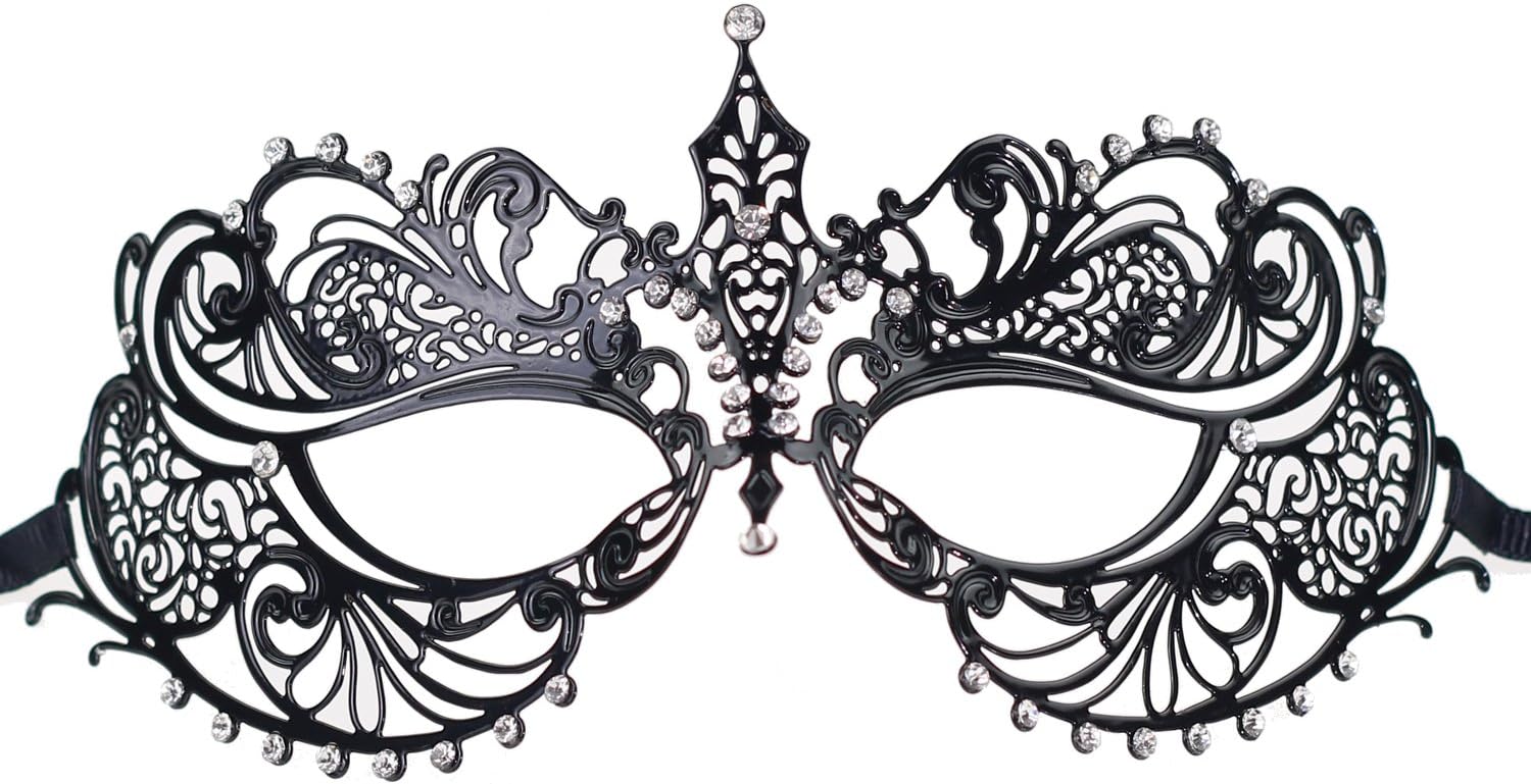 in_Time Shiny Metal Sparkling Crown Masquerade Mask for Ladies Womens