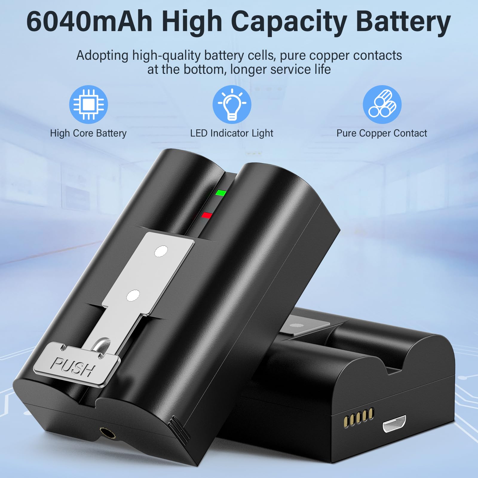 2PCS Batterie de Remplacement avec Anneau,6040 mAh Batterie avec Station de Chargecompatible avec Ring 2 3 4/Peephoie Cam/Spotlight Cam/Stick up Cam/Spotlight Cam Solar/Stick up Cam Solar,3.65V