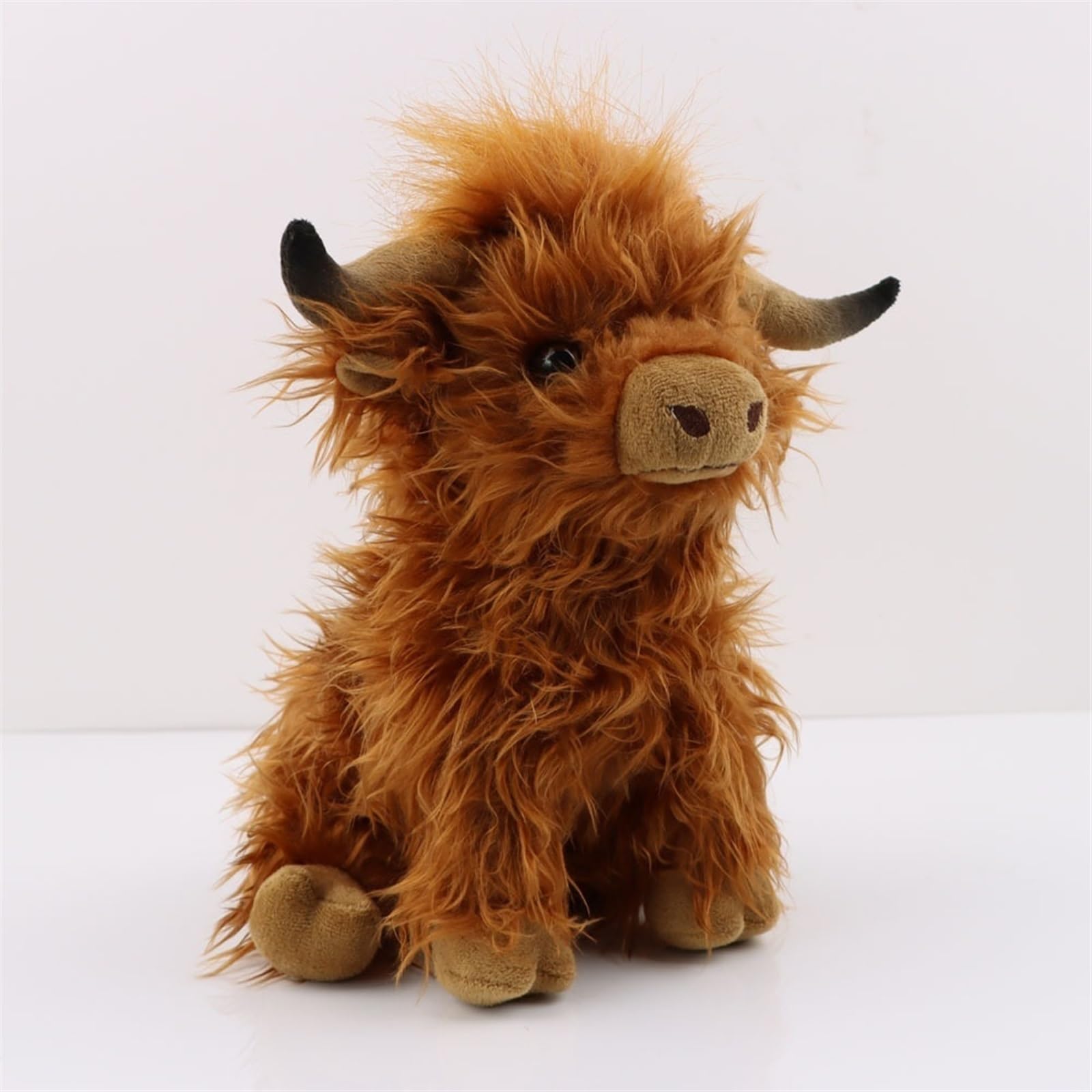 TOPLITHE Cute Highland Cows Plush, Lifelike Highland Calf Stuffed Animals Soft Farm Cattle Plushie Gift for Kids Christmas Halloween - Image 4
