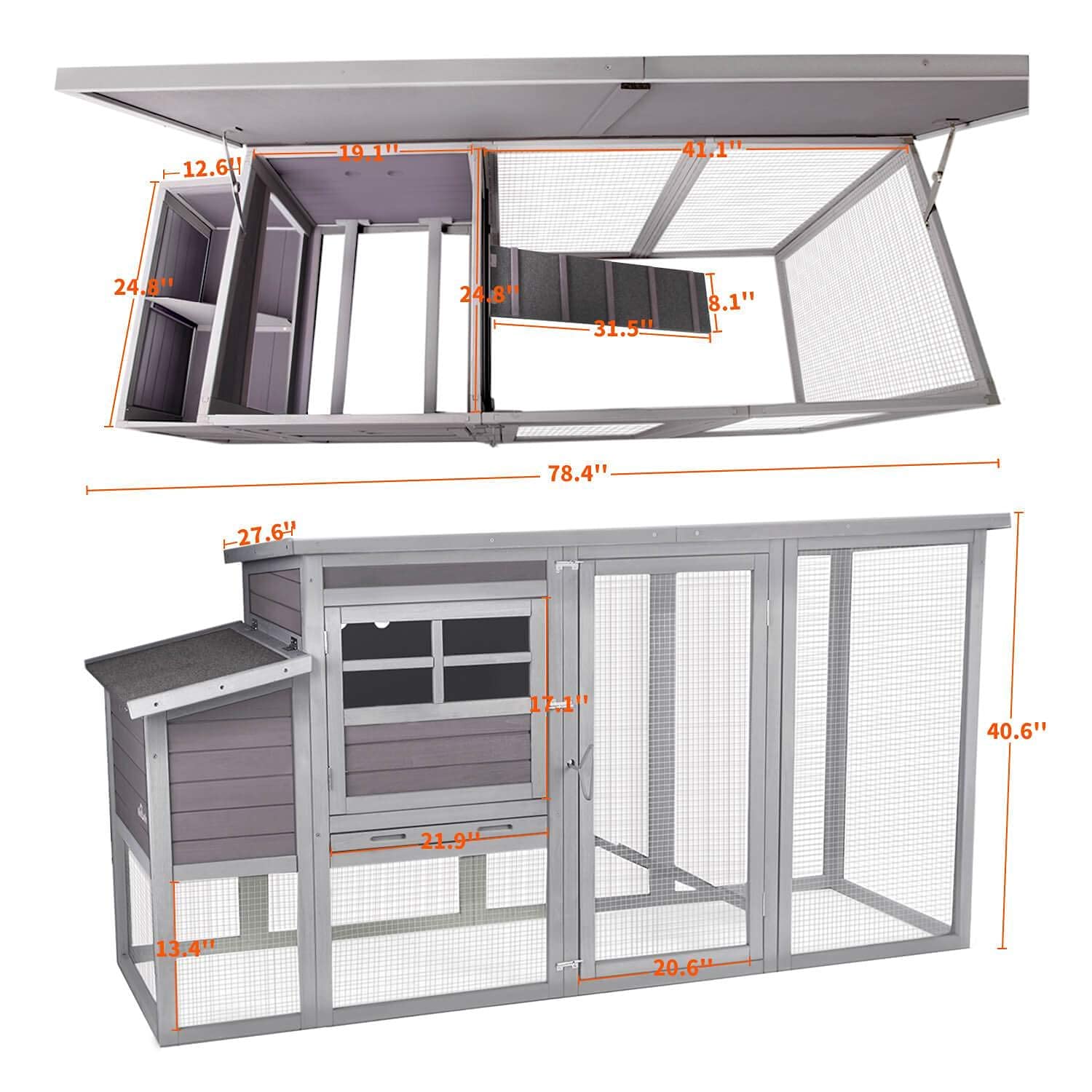 Chicken Houses and Coops Outdoor Coop, Large Coop Wooden Hen House
