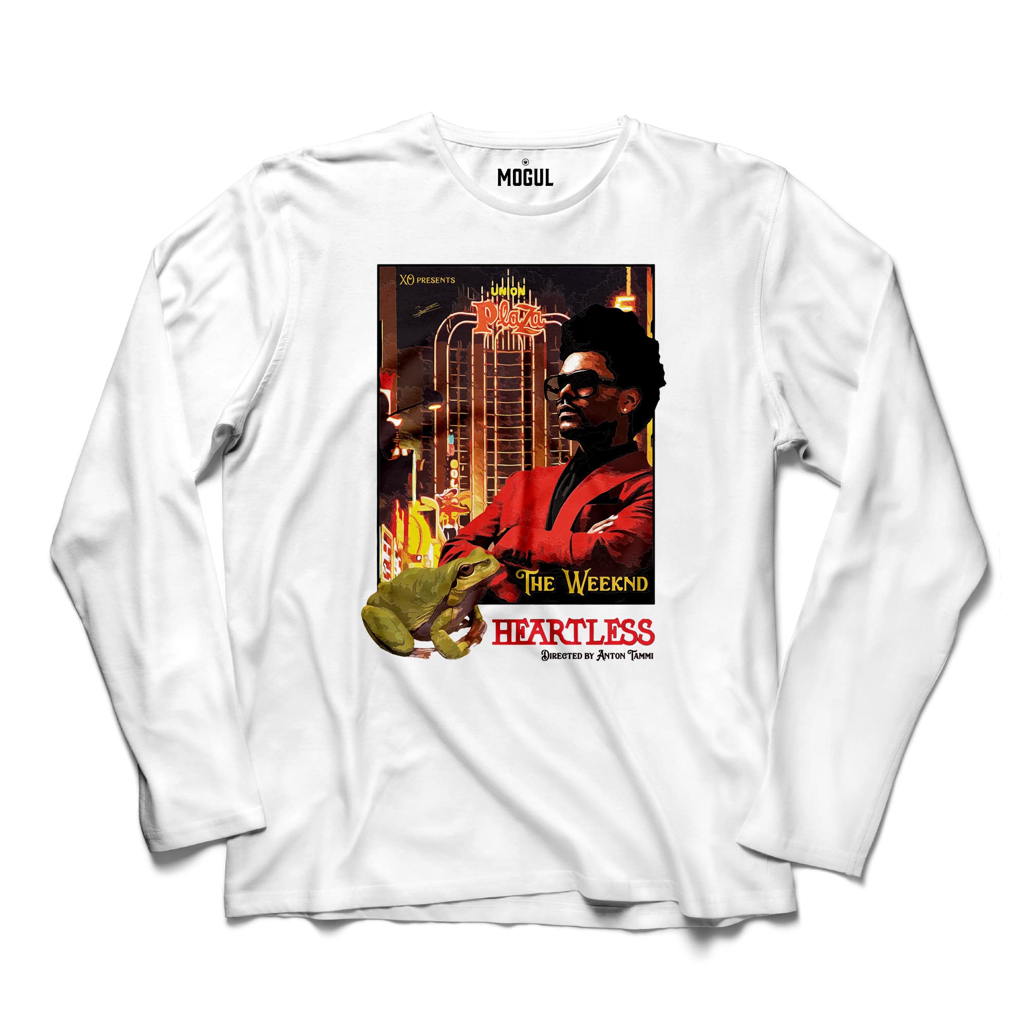 MOGULThe Weeknd Heartless Unisex Cotton Crewneck Full Sleeves Tee