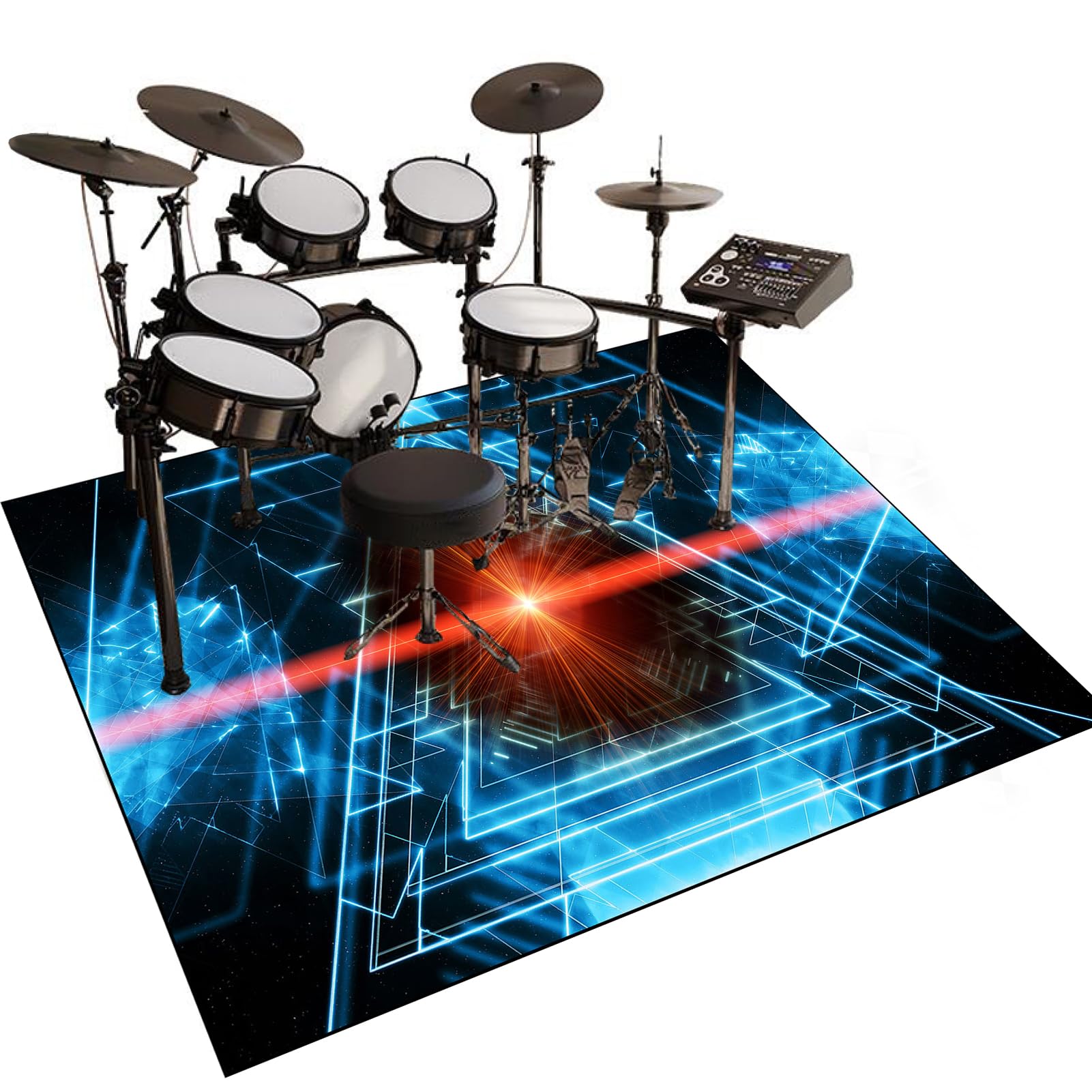 Antypoślizgowa mata perkusyjna, dźwiękoszczelny dywan perkusyjny do elektronicznych / jazzowych zestawów perkusyjnych, pedałów basowych, fortepianu, perkusji wewnętrznej, akcesoria dla perkusistów