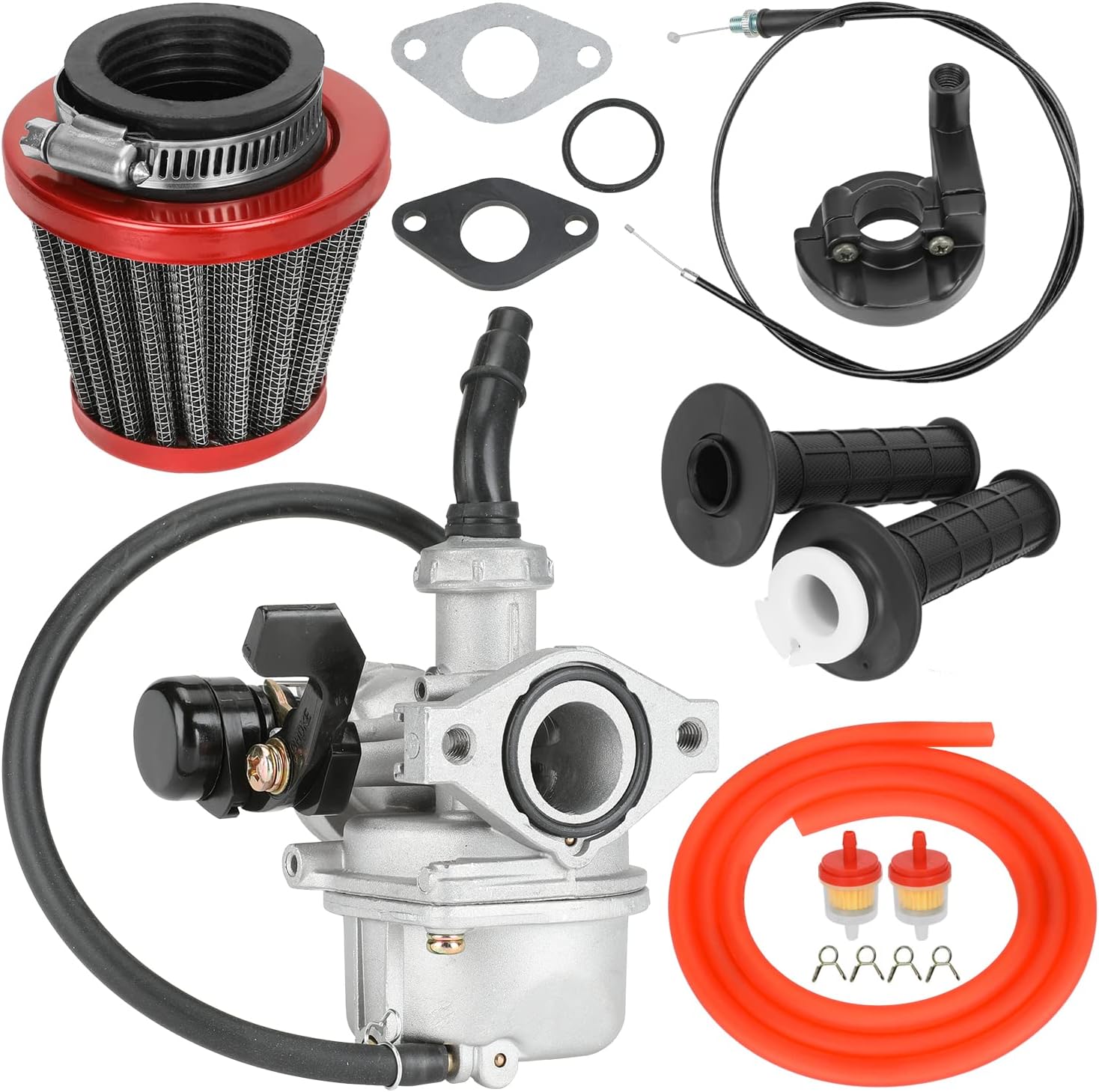 HOLATO PZ19 Carburetor Kit With Filter & Cables - For 50cc-125cc Chinese ATV, Dirt Bike, Go Kart
