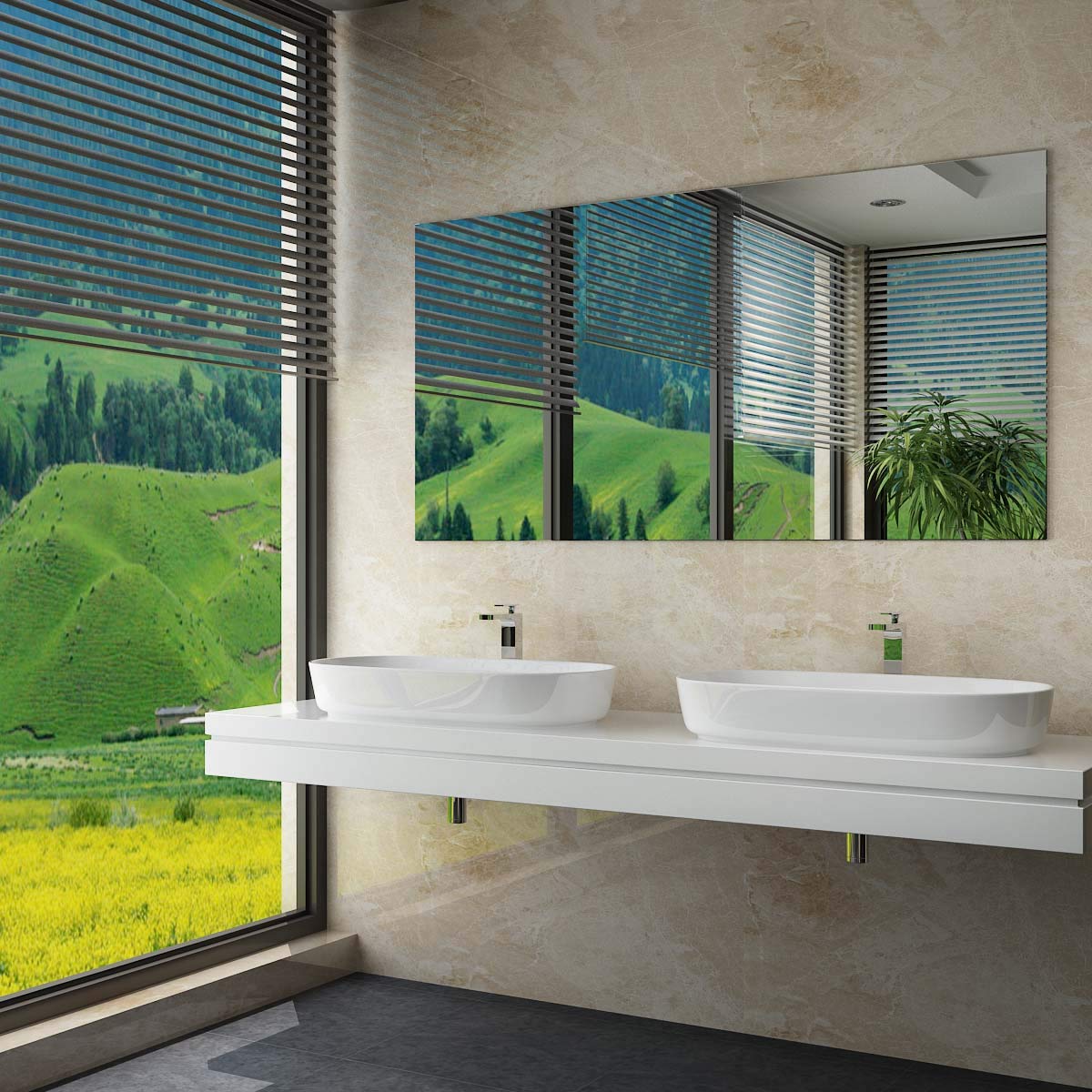 Waschbecken24 szer. x gł. x wys. 82 x 41 x 13,50 cm ceramiczna umywalka umywalka nablatowa miska umywalkowa umywalka do rąk do toalety dla gości A300