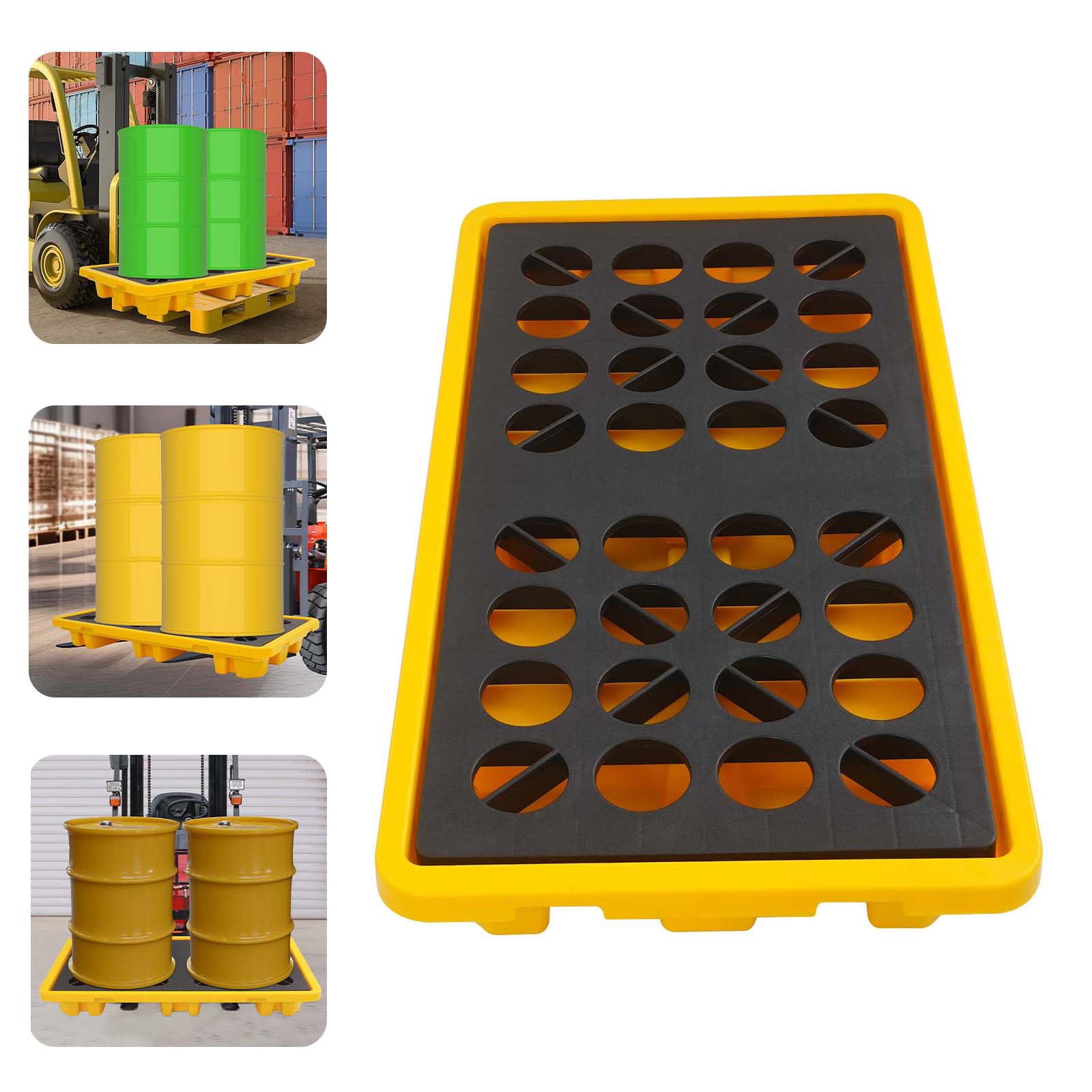 Vasca di raccolta modulare a prova di perdite, piattaforma di raccolta con capacità di stoccaggio delle perdite 80 l, per magazzini, fabbriche e impianti di produzione, 130 x 68 x 15 cm