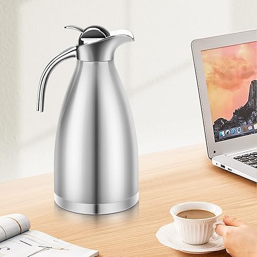 Miniatura 6 de Jarra térmica de café de 70 onzas, urna térmica de café con aislamiento térmico, jarra de café de acero inoxidable para mantener el calor, olla