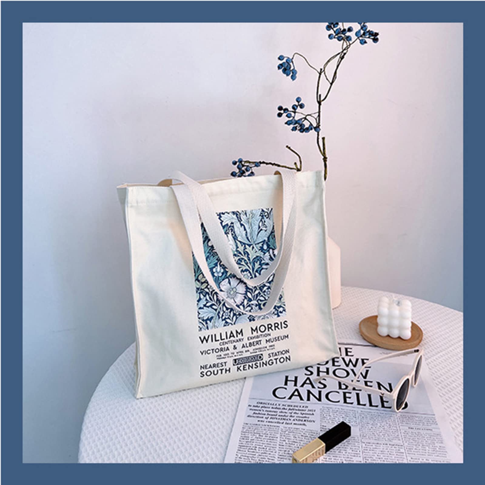 BROADREAM Canvas Tote Bag Aesthetic - Zippered Tote Bag with Interior Pocket by Shoulder Tote Bags for Women Shopping & Travel - Appreciation Gift for Teacher Mom Friendship Wife Classmate