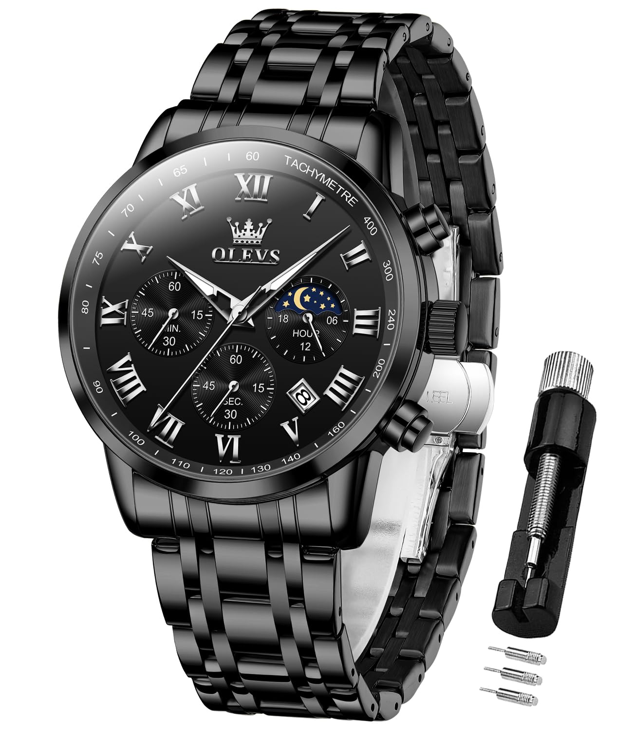 OLEVS Watch for Men Original Analog Quartz Chronograph Luxury Dress Stainless Steel Chain Waterproof Luminous Men’s Wrist Watch Date OLEVS Watch for Men Original Analog Quartz Chronograph Luxury Dress Stainless Steel Chain Waterproof Luminous Men’s Wrist Watch Date