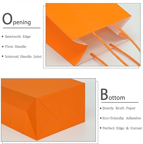 Miniatura 185 de Azowa - Bolsas de papel de estraza con asas para cosas para fiestas, para llevar regalos también