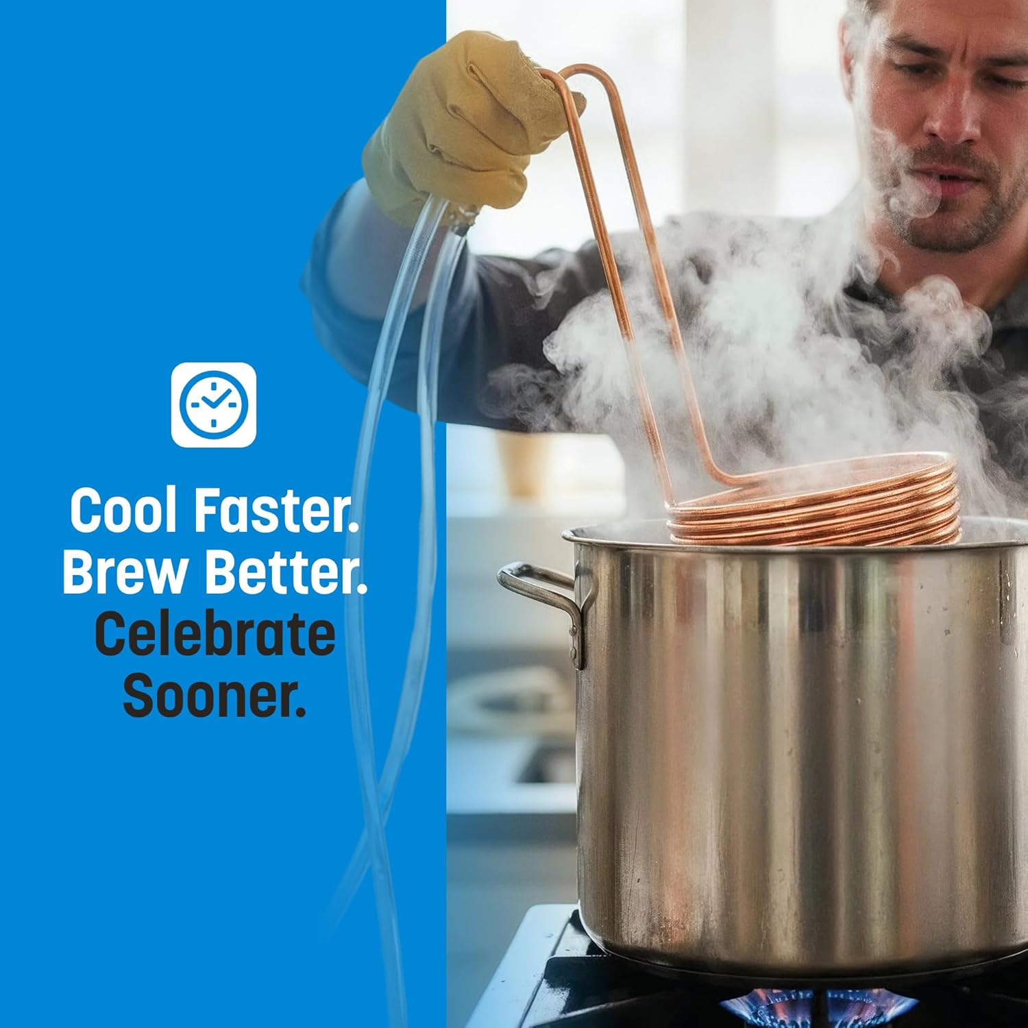 Coldbreak Wort Chiller – 50 Foot Food Grade Copper Tubing Coil – Water Chiller for Ice Bath Beer Brewing – Copper Knockout Immersion Beer Chiller – Home Brewing Equipment (Made in USA)