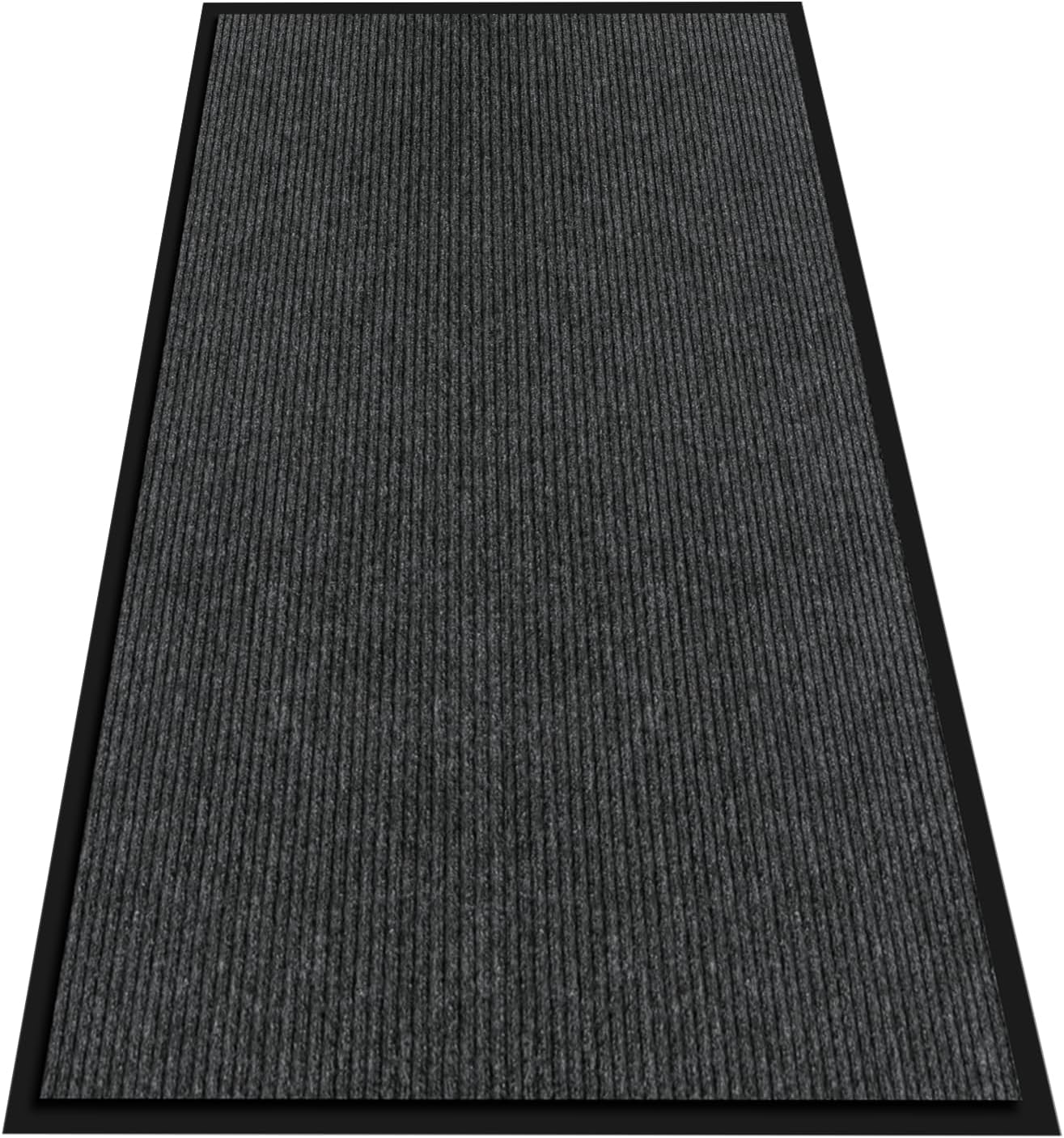 2' X 6' Large Indoor Outdoor Door Mat, Heavy Duty Commercial Floor Mat, Non Slip Front Door Mat Outside Entrance with Rubber Backing, Commercial Traffic Guard Door Carpet, Black