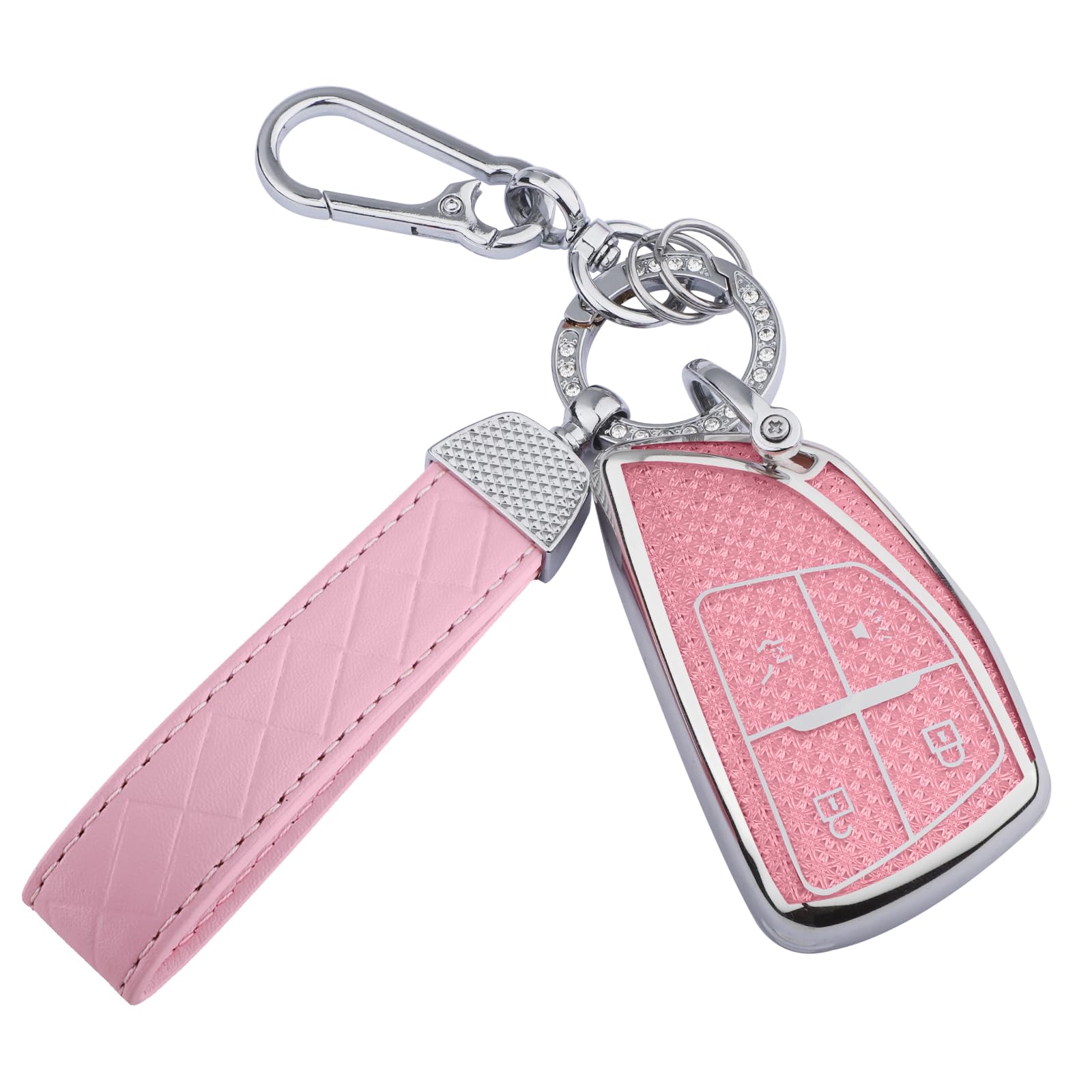 Seedwee for 2025 2024 2023 Chevy key fob cover, Soft TPU Keys Protector Bling Key Fob Keychain for Colorado Equinox Silverado GMC Canyon Sierra 4