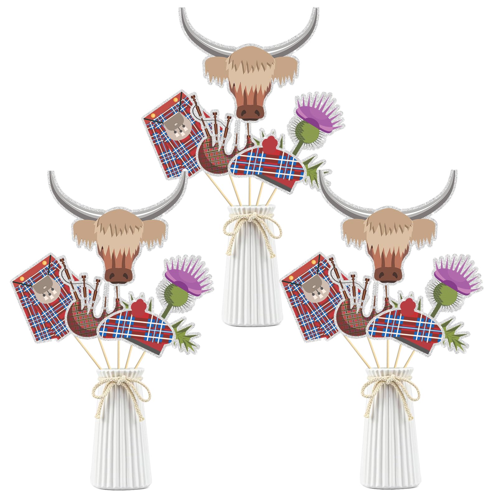 Scotland Theme Party Centerpiece Sticks,Birthday Table Toppers, Decor For Weekend/BBQ/Baby Shower/Cookout Party Supplies,British UK Centerpiece Sticks