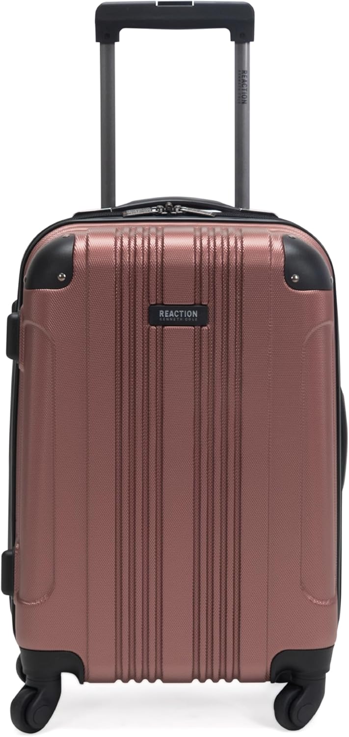 Kenneth Cole REACTION Out of Bounds Lightweight Hardshell 4-Wheel Spinner Luggage, Rose Gold, 20-Inch Carry On 20-Inch Carry On Rose Gold