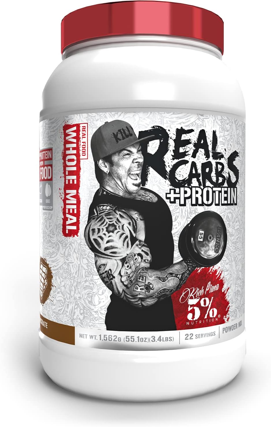 Amazon.com: Rich Piana 5% Nutrition Real Carbs + Protein | Clean Mass ...