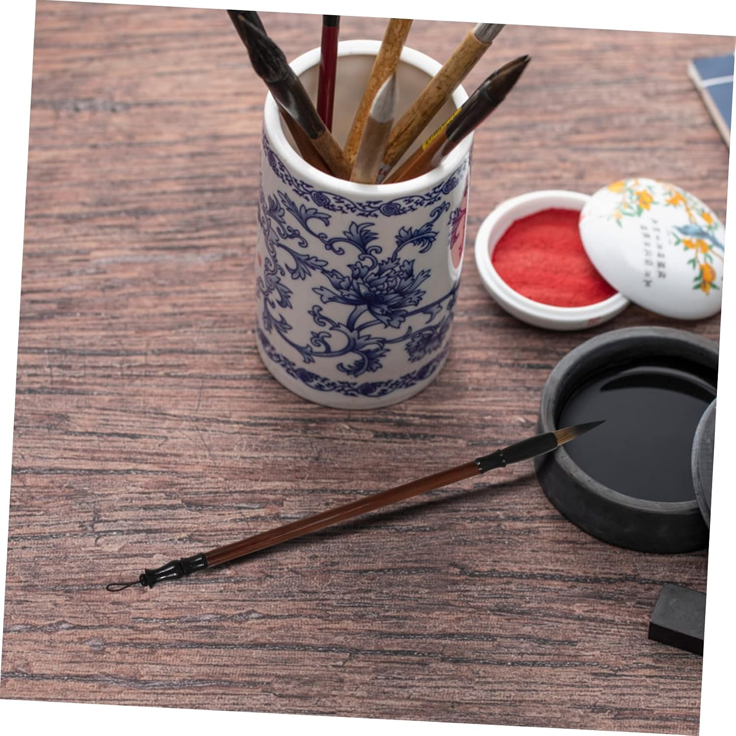 Housoutil 10Pcs Chinese Ink Painting Brush for Beginners Durable Calligraphy Brushes with Right Hardness and Flexibility for School Art Students and Professionals