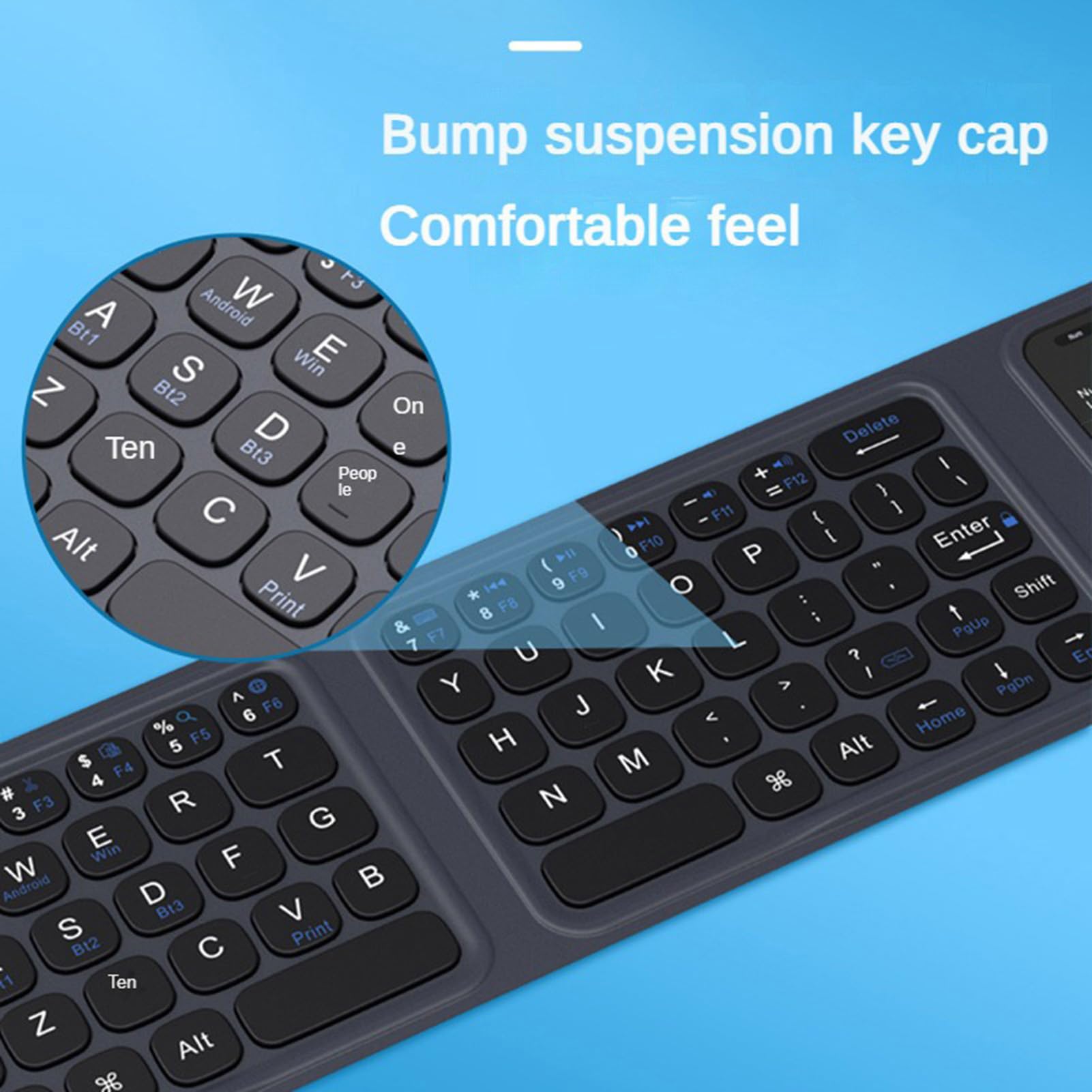 Jectse Tastiera Portatile Pieghevole con Touchpad Touch, Tastiera da Viaggio 5.0 per Tablet PC Portatile, con Tasti di Dimensioni Standard e Trackpad Ampio, per IOS per per Wins