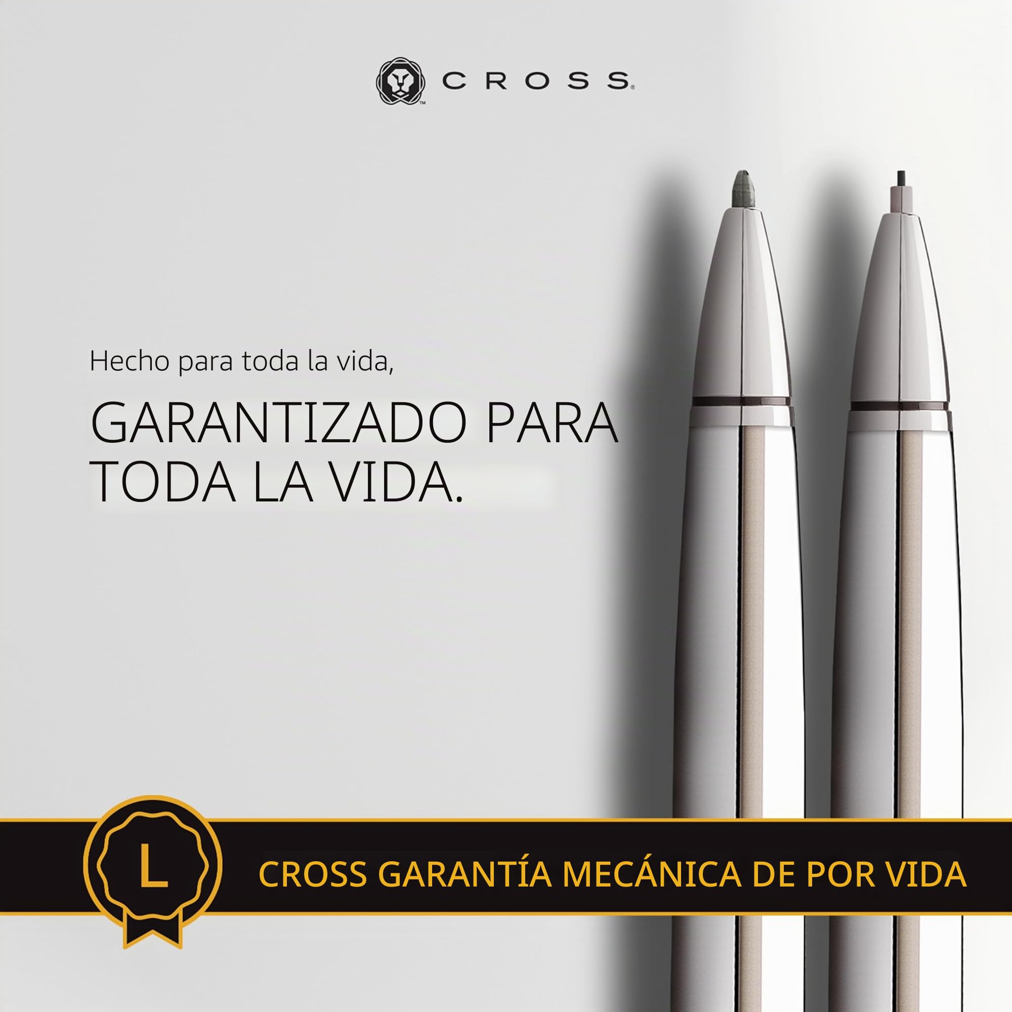 CROSS Coventry - Juego de bolígrafo y portaminas (KS: ancho de trazo M, DB 0,7 mm, incluye embalaje de regalo), cromado brillante