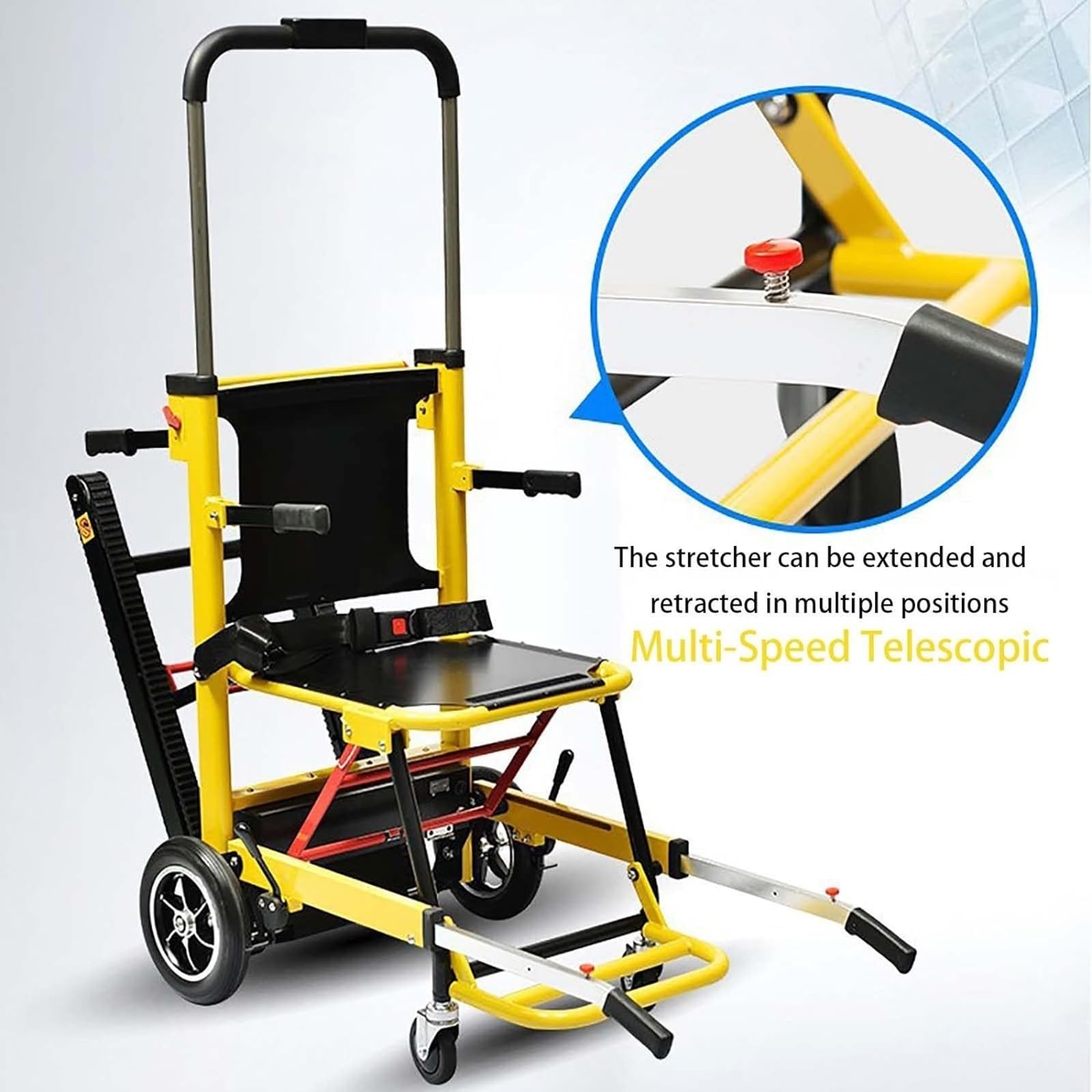 Salvaescaleras eléctrico Silla de ruedas salvaescaleras plegable, Silla de ruedas manual subeescaleras para ancianos discapacitados, Herramienta de asistencia para el hogar， Load 353lb
