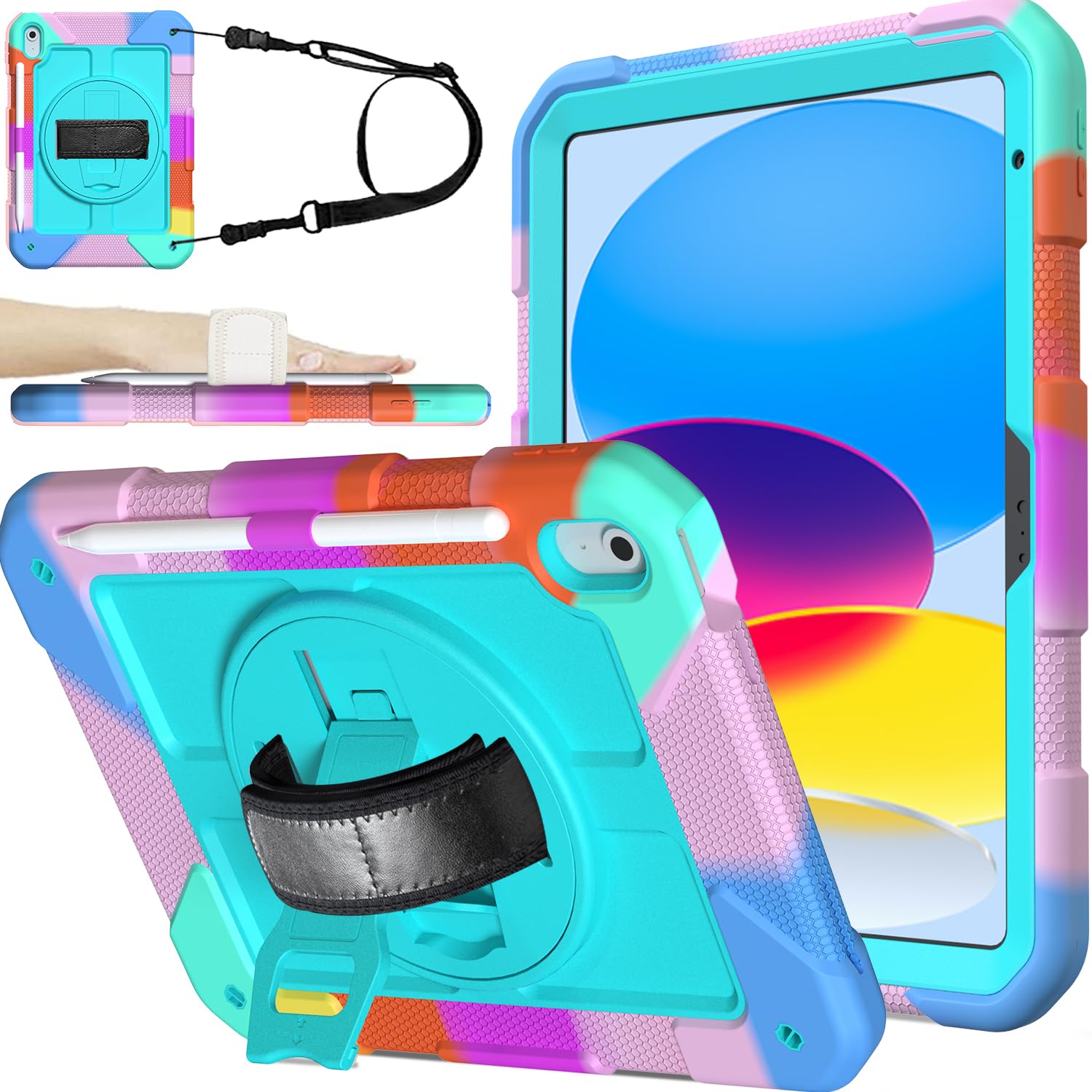 BMOUO Case for iPad A16 11th Generation 11" 2025/iPad 10th Gen, Turquoise