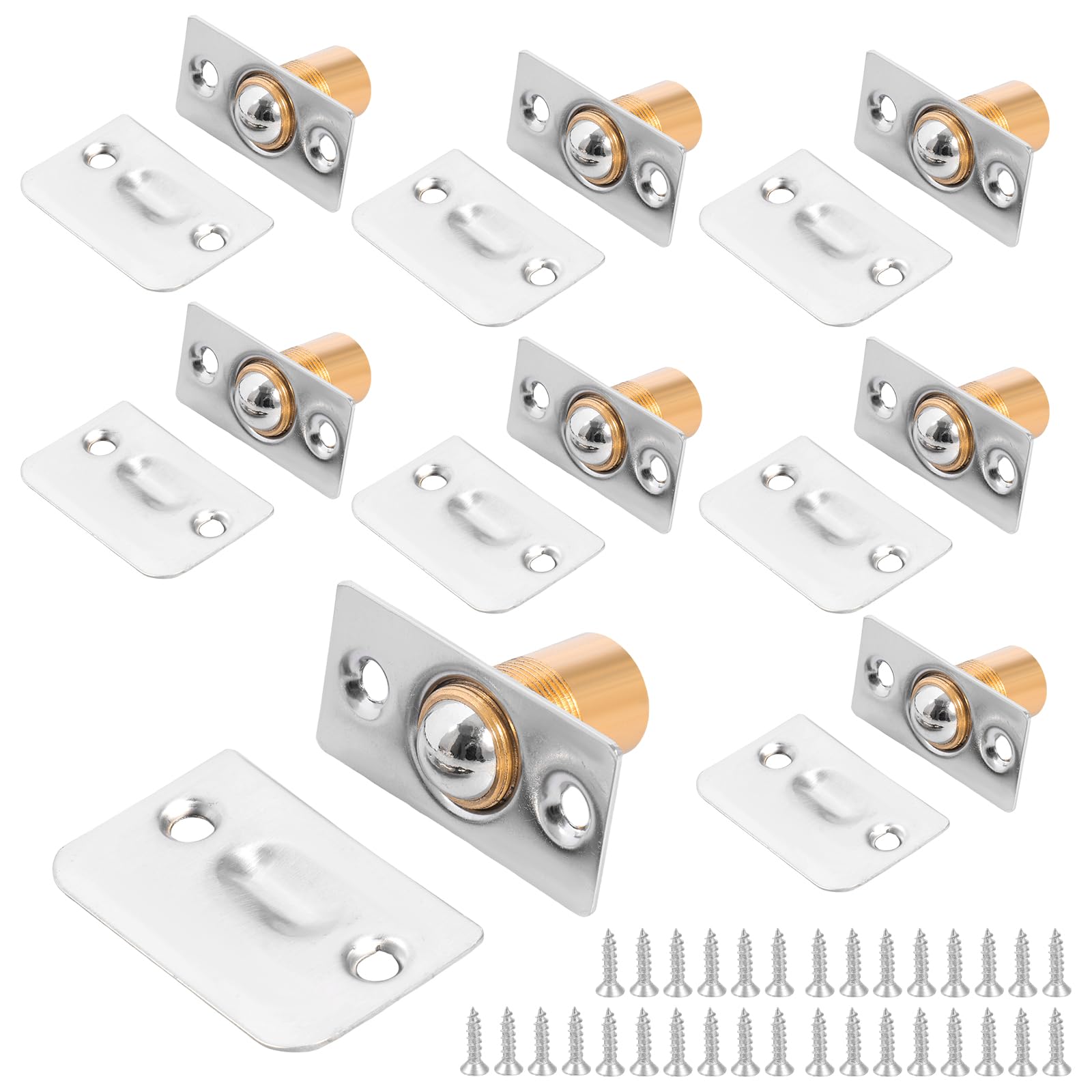 8 Pcs Ball Door Catches for Internal Doors,Roller Ball Door Catches,Adjustable Balls Latches Spring Balls Bearing Doors Catch for Cupboard Closet Top,Pantry Latch Invisible Cupboard Closure
