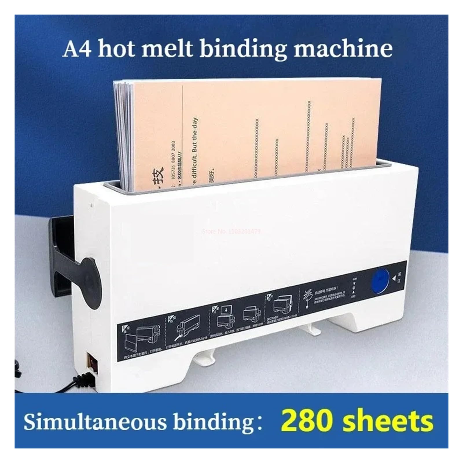 Macchina rilegatrice per libri, Copertura Adesiva Automatica Piccola Per Ufficio Domestico, Formato A4, Termofusibile Da 4 Mm, Per La Finitura Dei Documenti relazioni