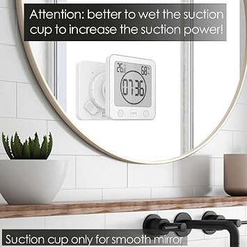 Digital Waterproof Bathroom Hanging Wall Clock with Shower Countdown Timer