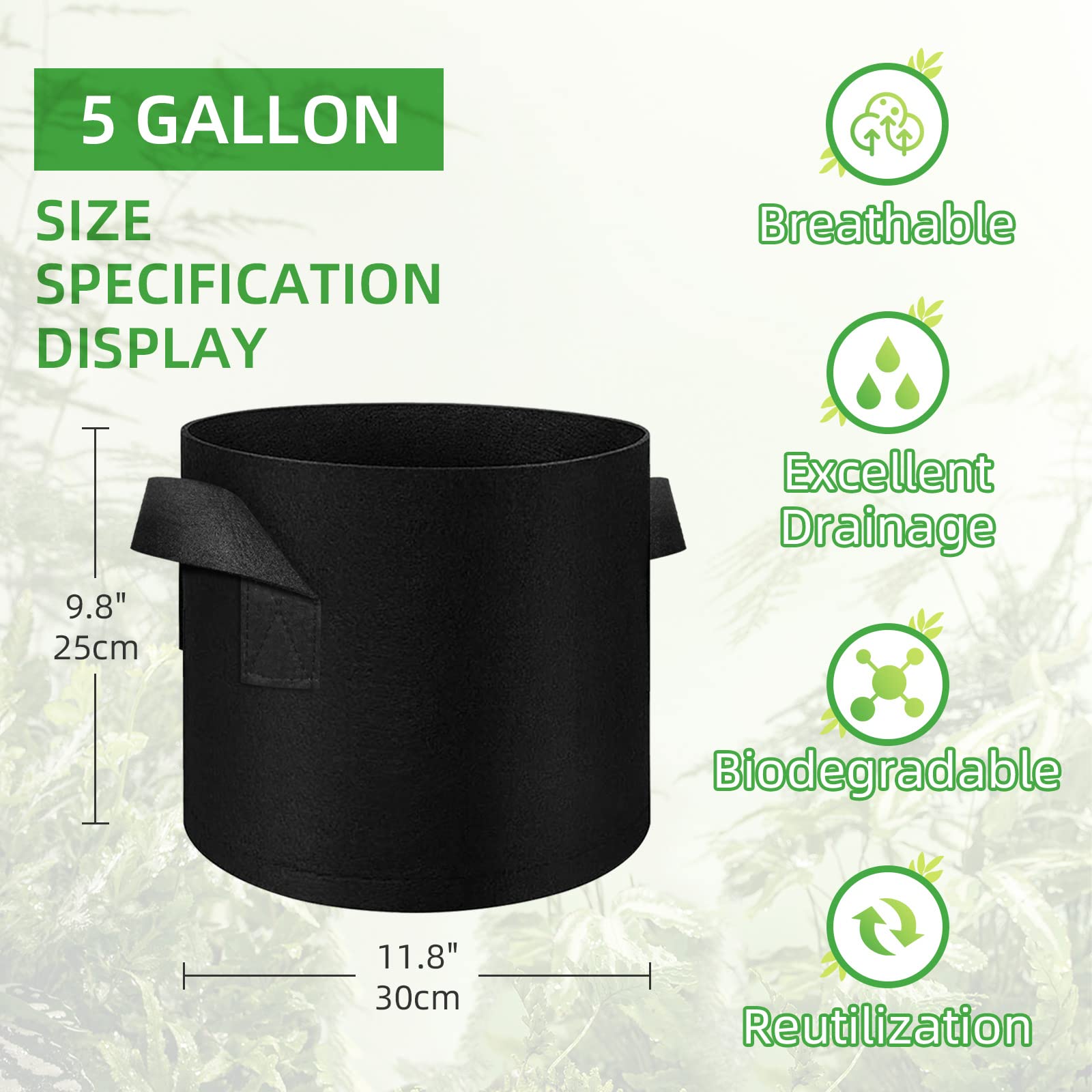 20 Pack Vegetable Grow Bags - Image 2