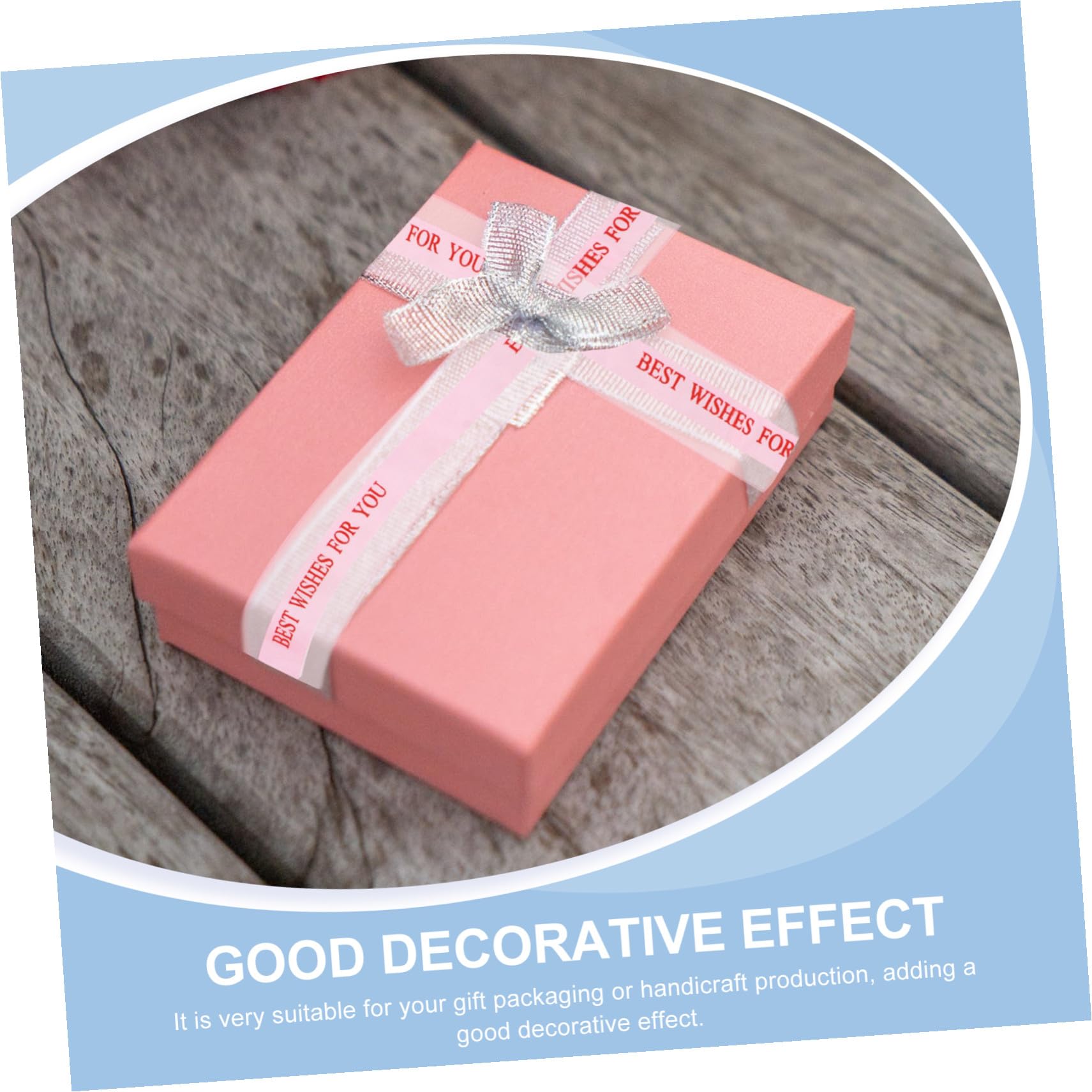 HOMSFOU 5rotoli Nastro Stampato in Organza Motivo Wishes For You per Confezioni Floreali Decorazioni per Ghirlande e Torte Materiale di Morbido e Resistente