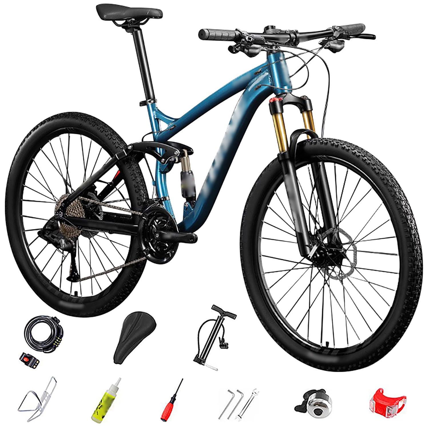 27.5 Zoll Mountainbike mit Aluminiumrahmen, 27 Gang, Leichtgewichts-MTB Mountainbike, Höhenverstellbar Softail-Mountainbike, Aluminium Rennrad für Mädchen Jungen Herren und Damen D-24,27-Speed Sport & Freizeit